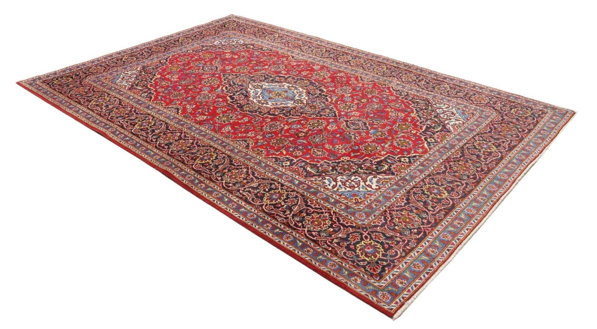 Handgeknüpfter Kashan Perserteppich, 201 × 298 cm, Wolle