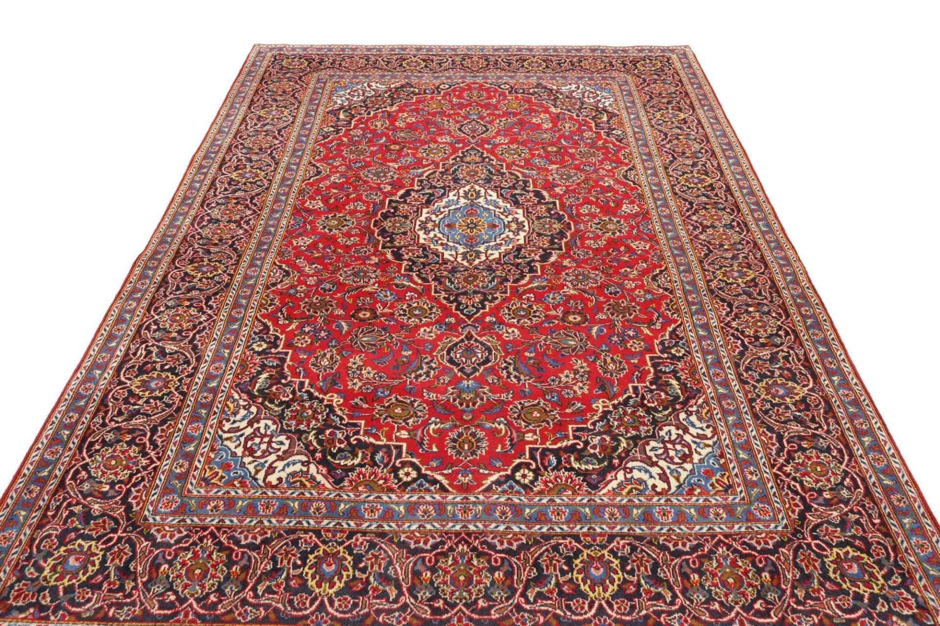 Handgeknüpfter Kashan Perserteppich, 201 × 298 cm, Wolle
