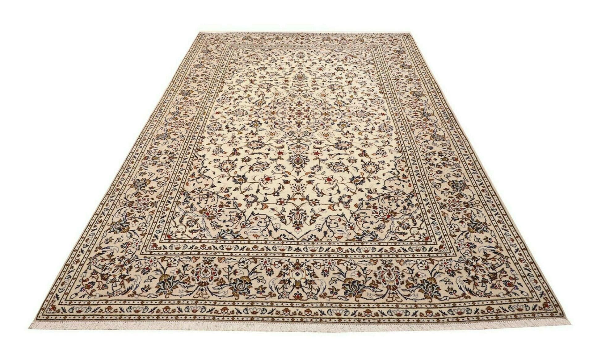 Handgeknüpfter Kashan Perserteppich, 198 × 305 cm, Wolle