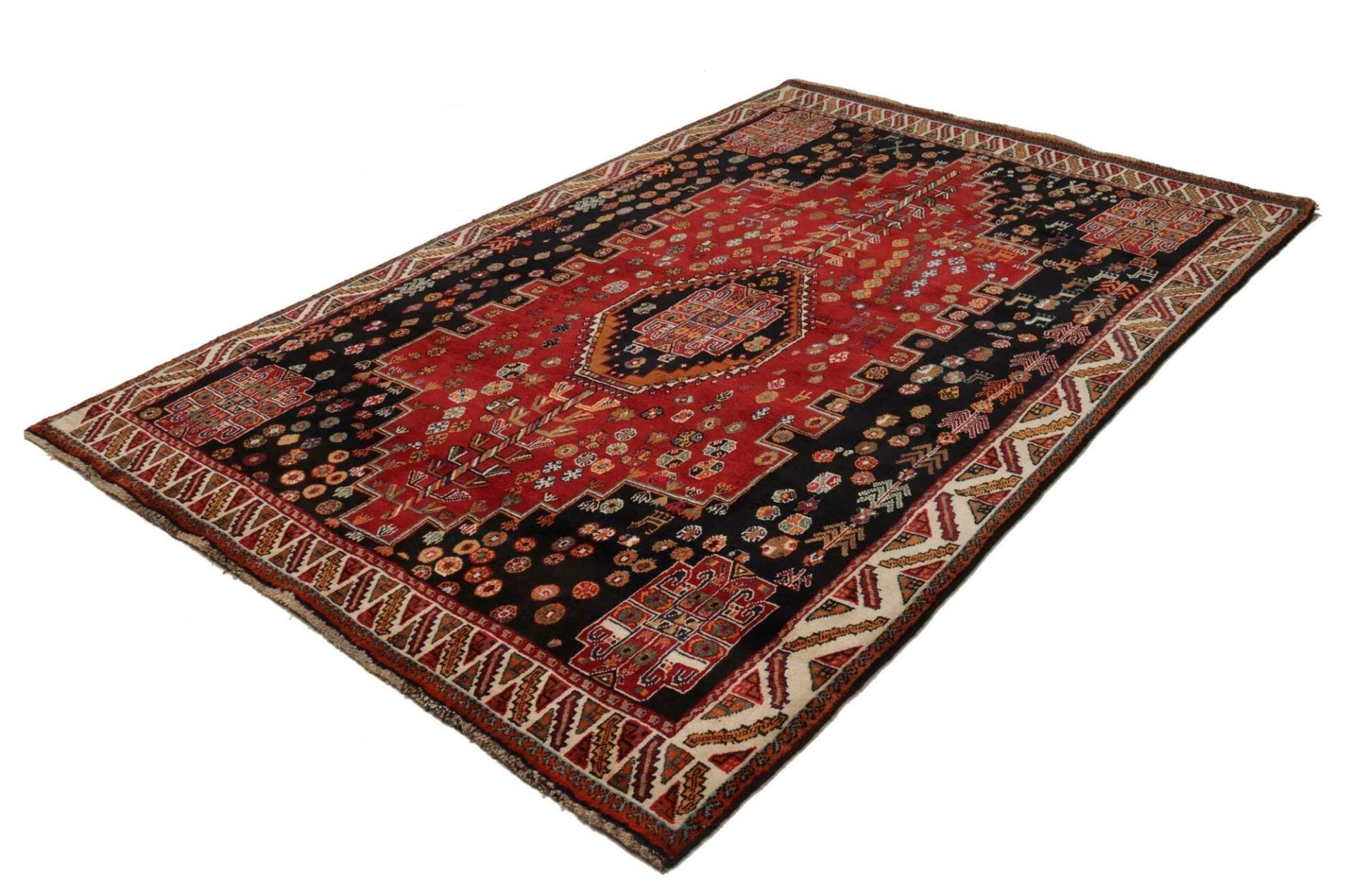 Handgeknüpfter Shiraz Perserteppich, 173 × 258 cm, Wolle