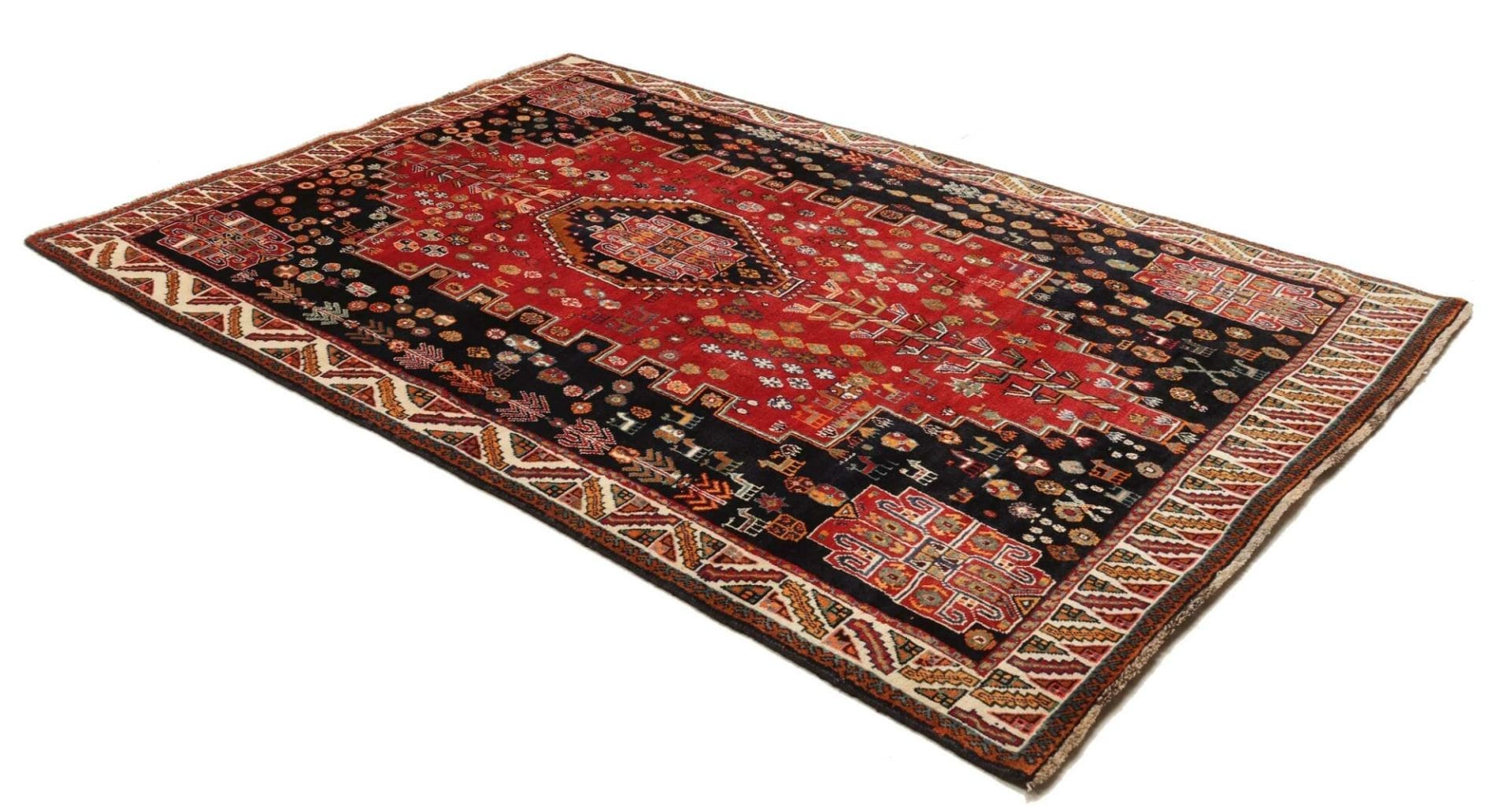 Handgeknüpfter Shiraz Perserteppich, 173 × 258 cm, Wolle