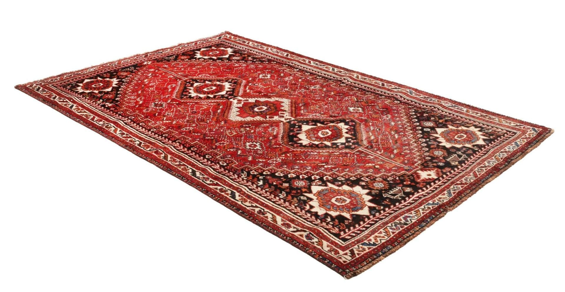 Handgeknüpfter Shiraz Perserteppich, 177 × 268 cm, Wolle