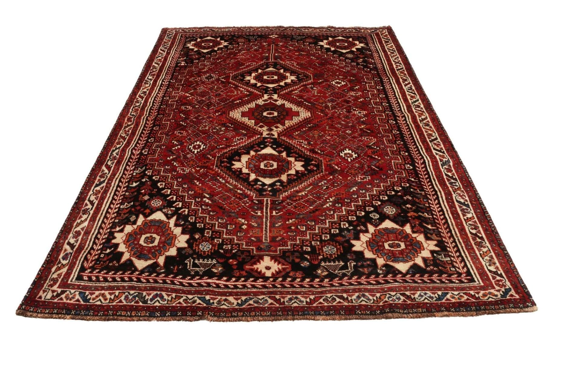 Handgeknüpfter Shiraz Perserteppich, 177 × 268 cm, Wolle