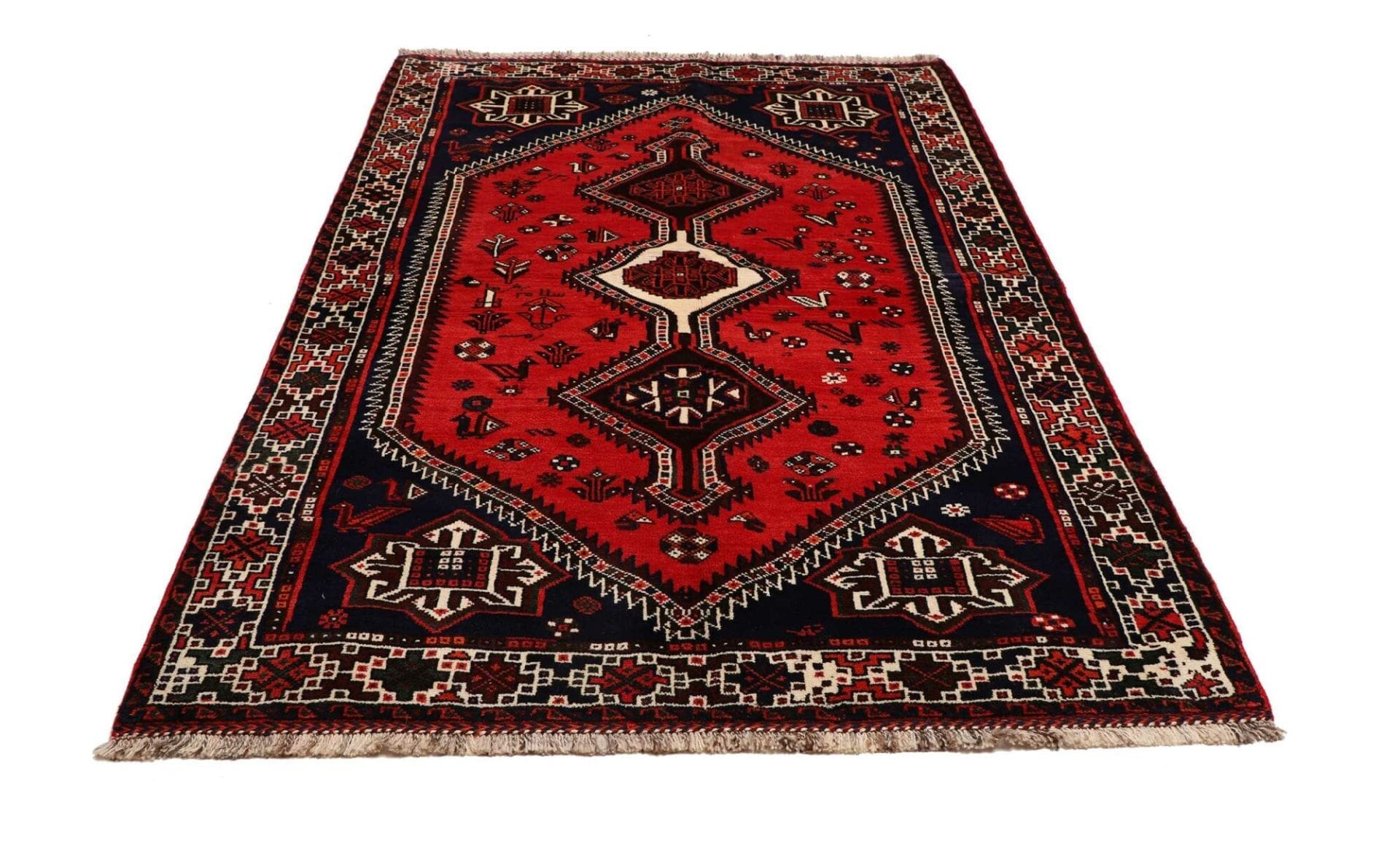 Handgeknüpfter Shiraz Perserteppich, 166 × 235 cm, Wolle