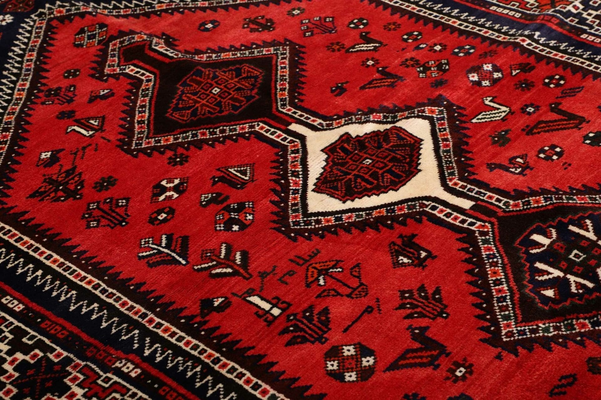 Handgeknüpfter Shiraz Perserteppich, 166 × 235 cm, Wolle