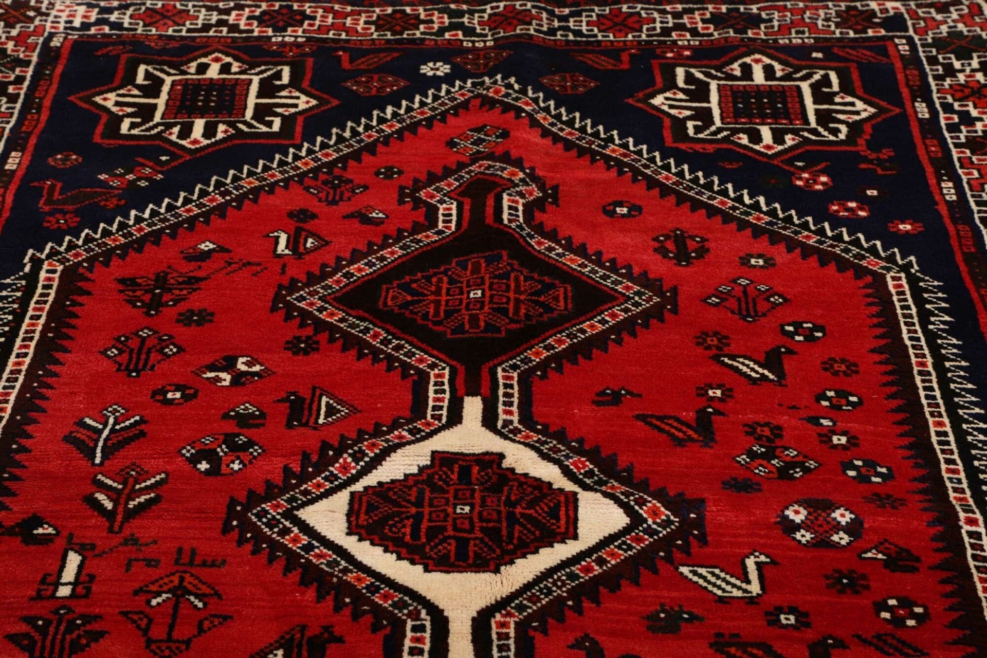 Handgeknüpfter Shiraz Perserteppich, 166 × 235 cm, Wolle