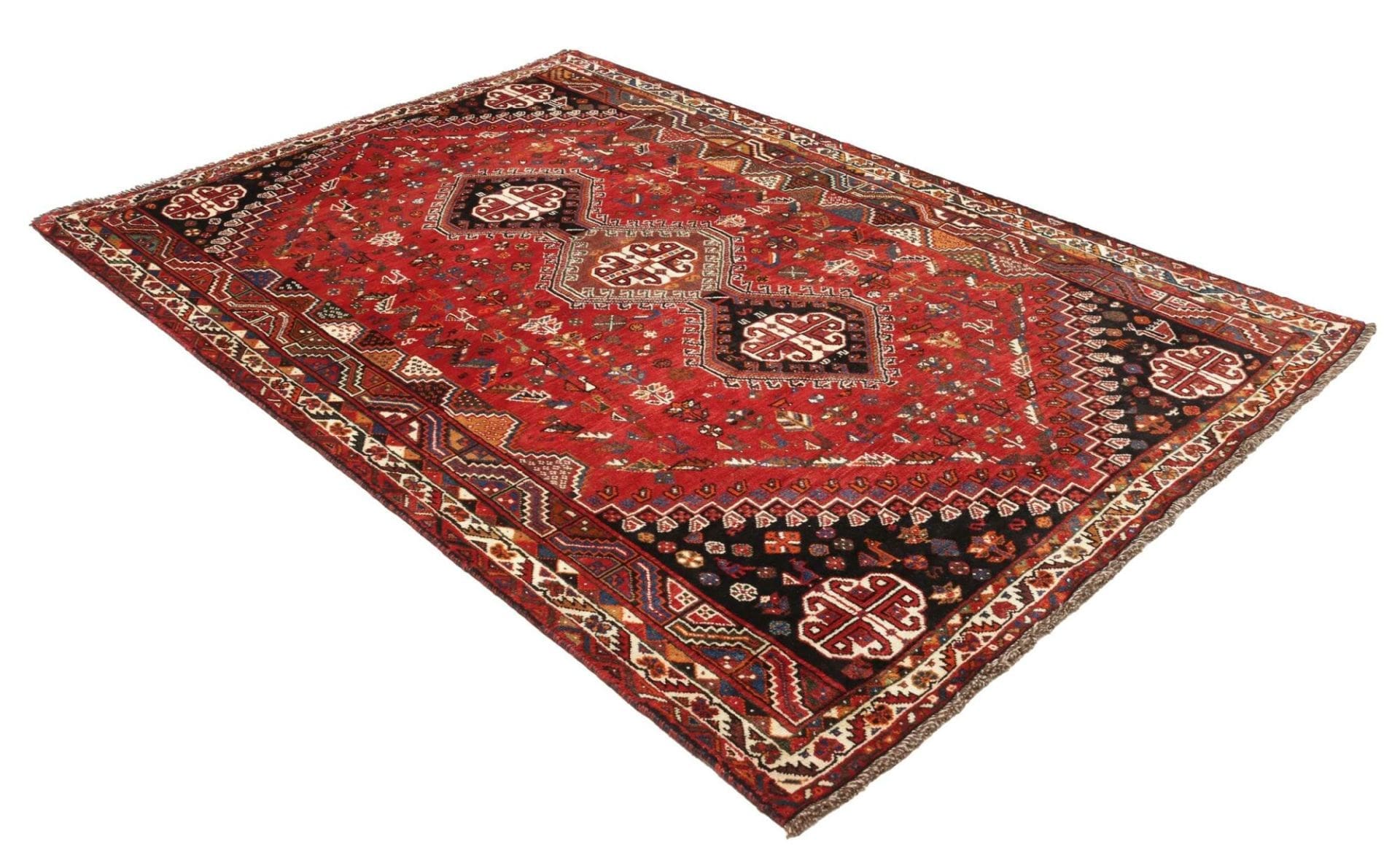 Handgeknüpfter Shiraz Perserteppich, 175 × 260 cm, Wolle