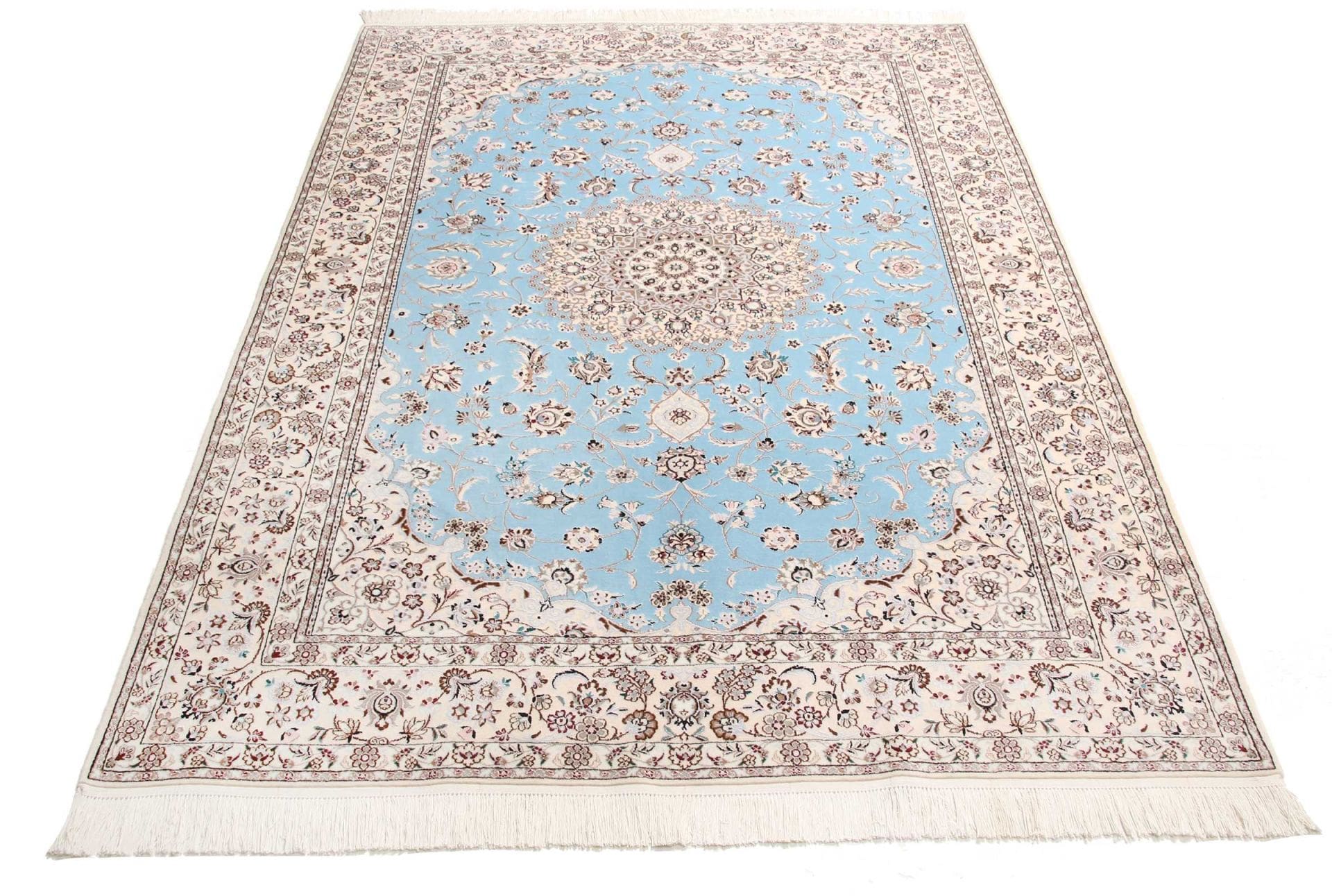nain-teppich-163-x-222-cm-florale-muster-handgeknupft-perserteppich-3 Nain Perserteppich aus Iran, 163 × 222 cm