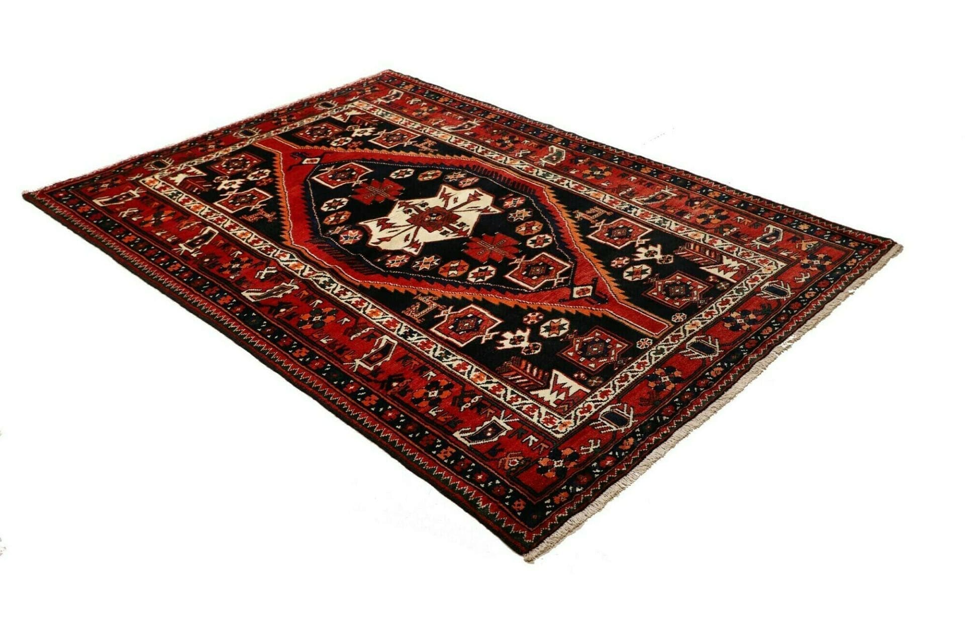 Handgeknüpfter Hamadan Herati Perserteppich, 155 × 216 cm, Wolle