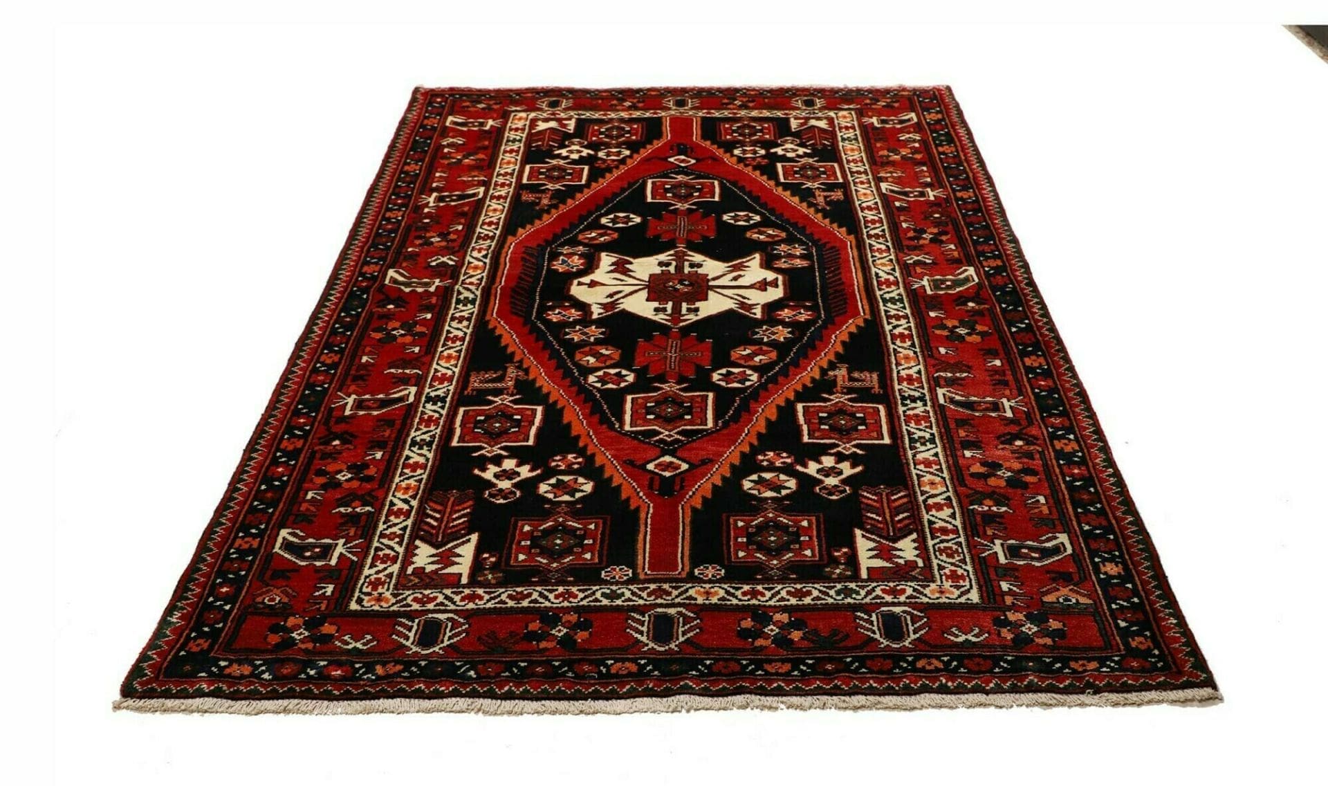 Handgeknüpfter Hamadan Herati Perserteppich, 155 × 216 cm, Wolle