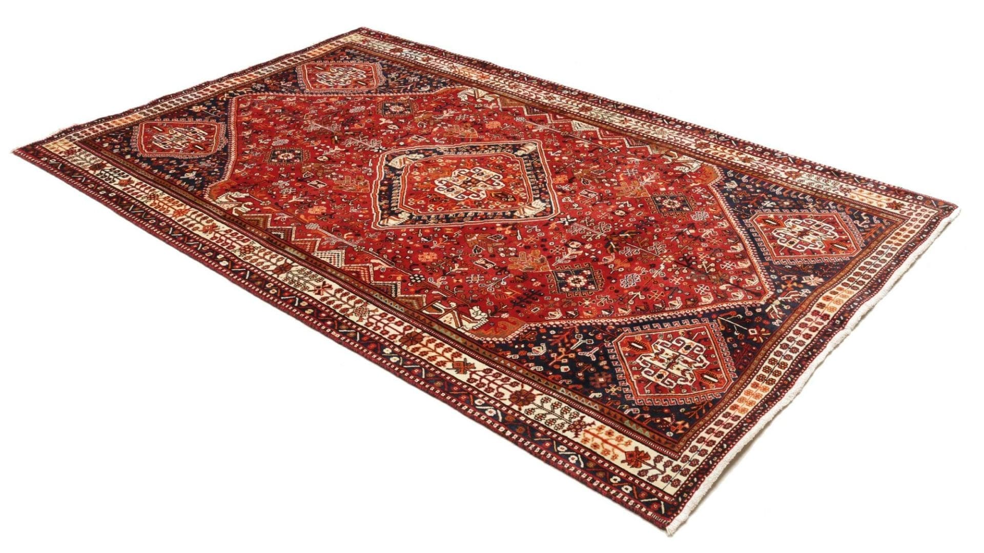 Shiraz Perserteppich 163 × 258 cm aus Wolle, handgeknüpft