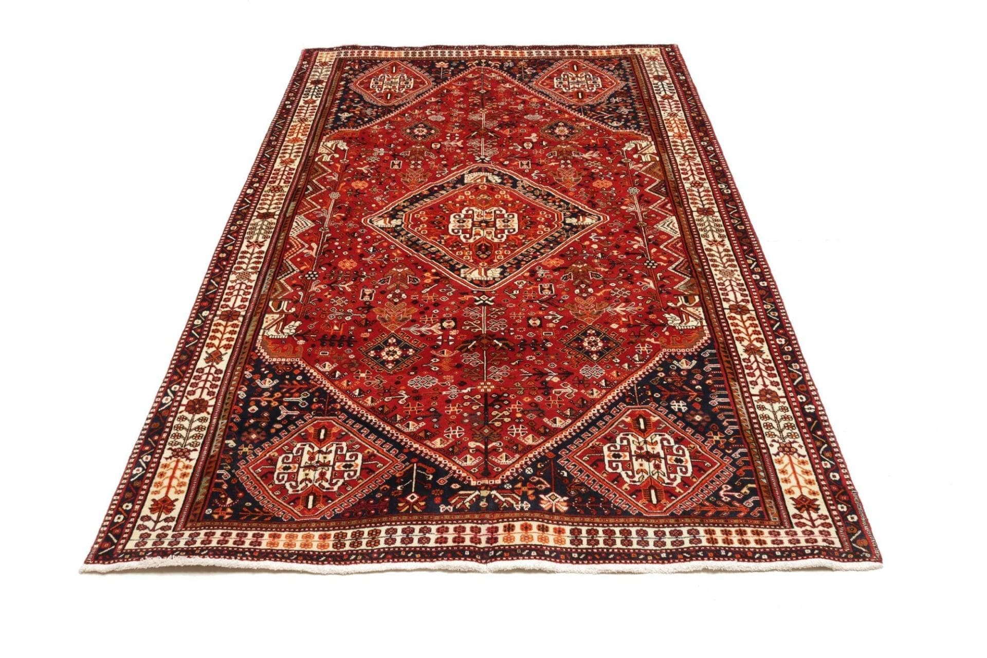 Shiraz Perserteppich 163 × 258 cm aus Wolle, handgeknüpft