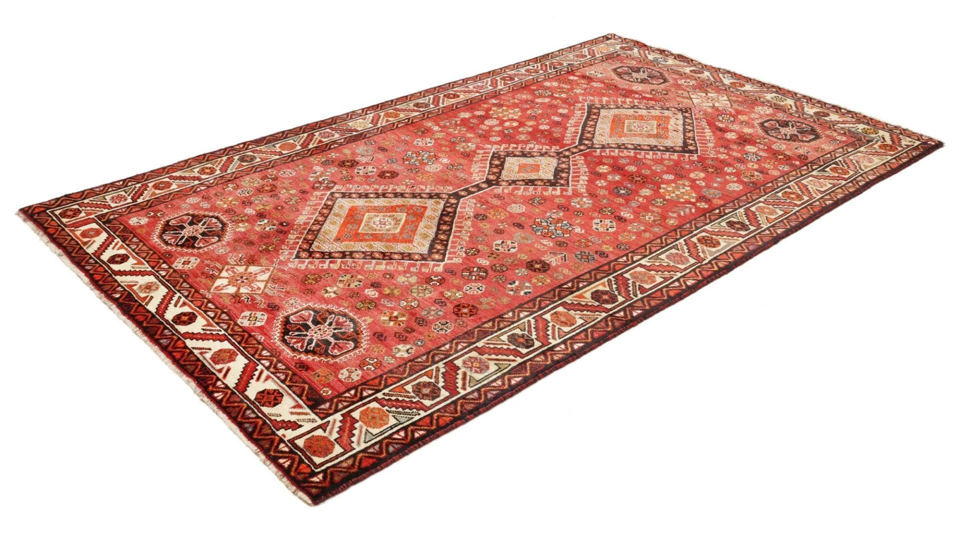 Handgeknüpfter Shiraz Perserteppich, 163 × 270 cm, Wolle