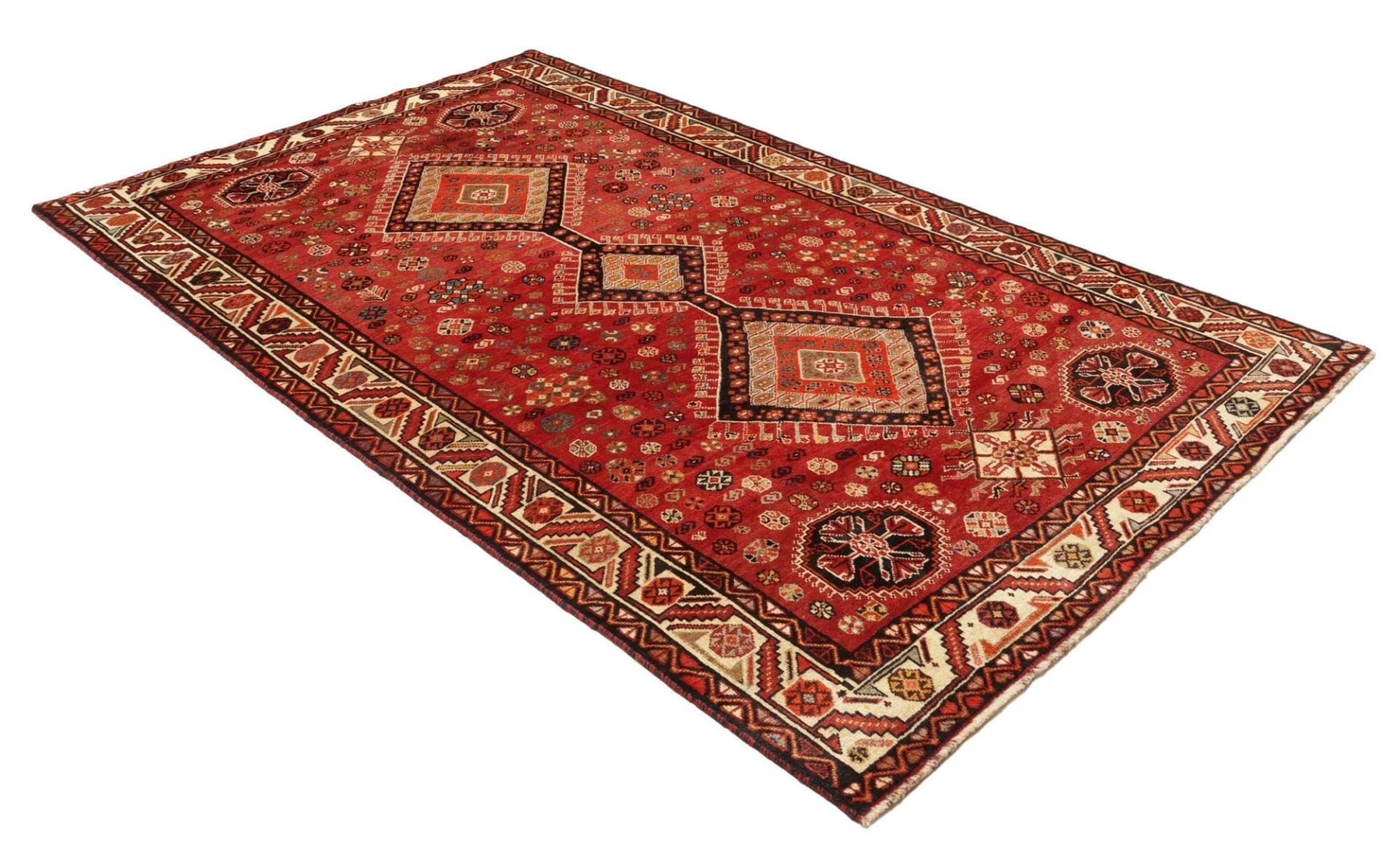 Handgeknüpfter Shiraz Perserteppich, 163 × 270 cm, Wolle
