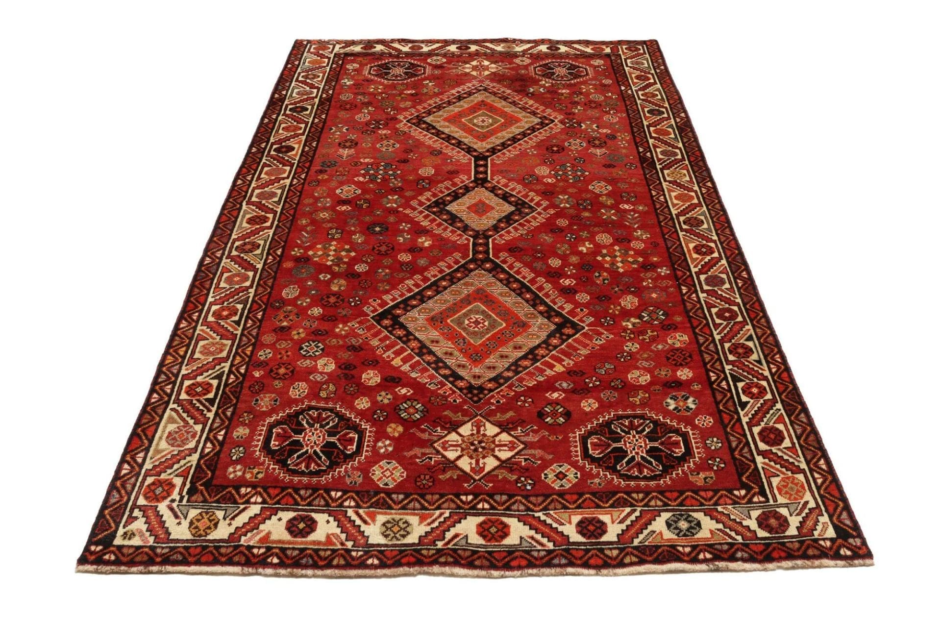 Handgeknüpfter Shiraz Perserteppich, 163 × 270 cm, Wolle
