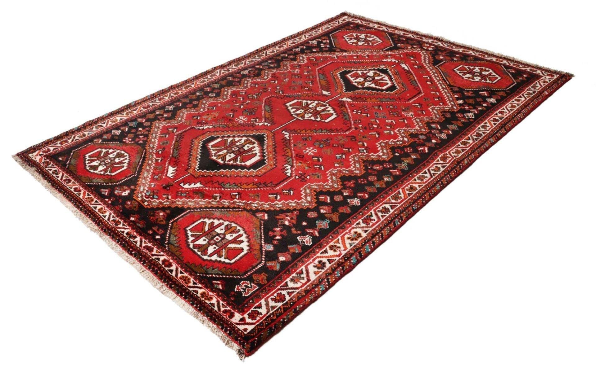 Handgeknüpfter Shiraz Perserteppich, 175 × 260 cm, Wolle