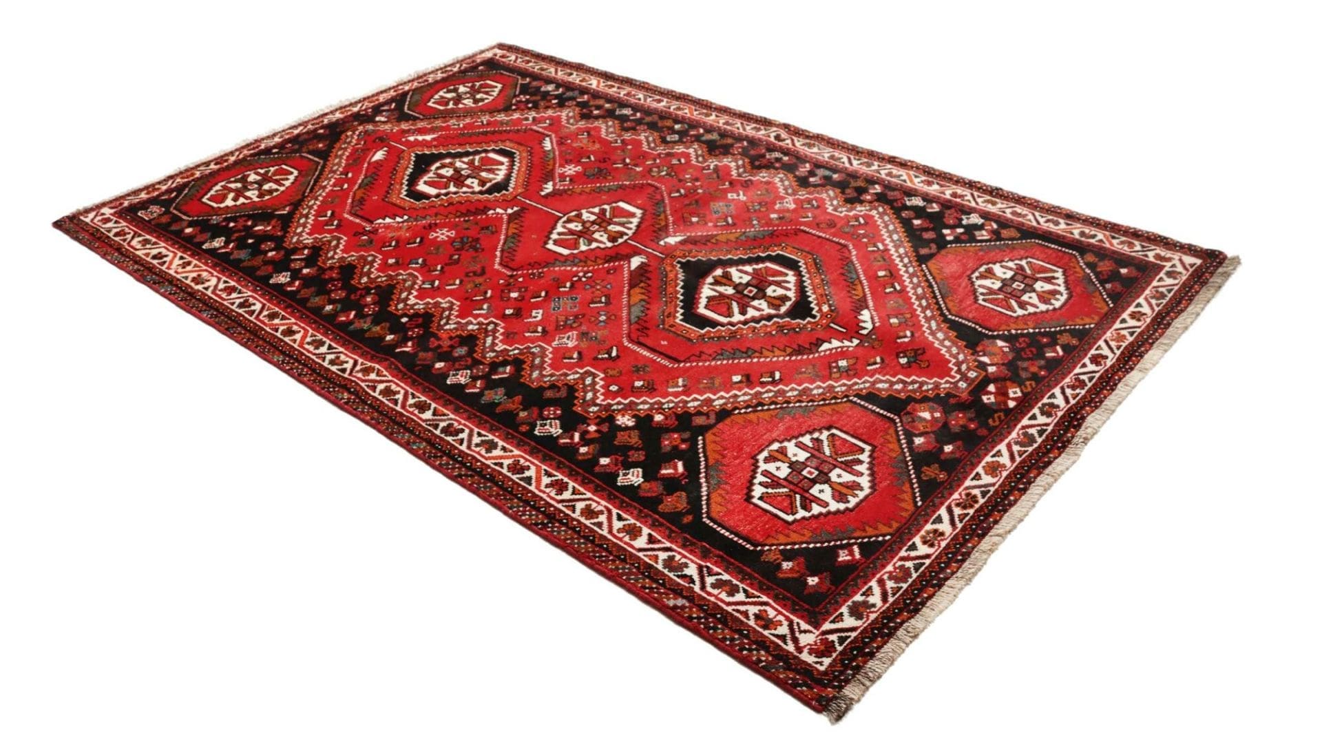 Handgeknüpfter Shiraz Perserteppich, 175 × 260 cm, Wolle