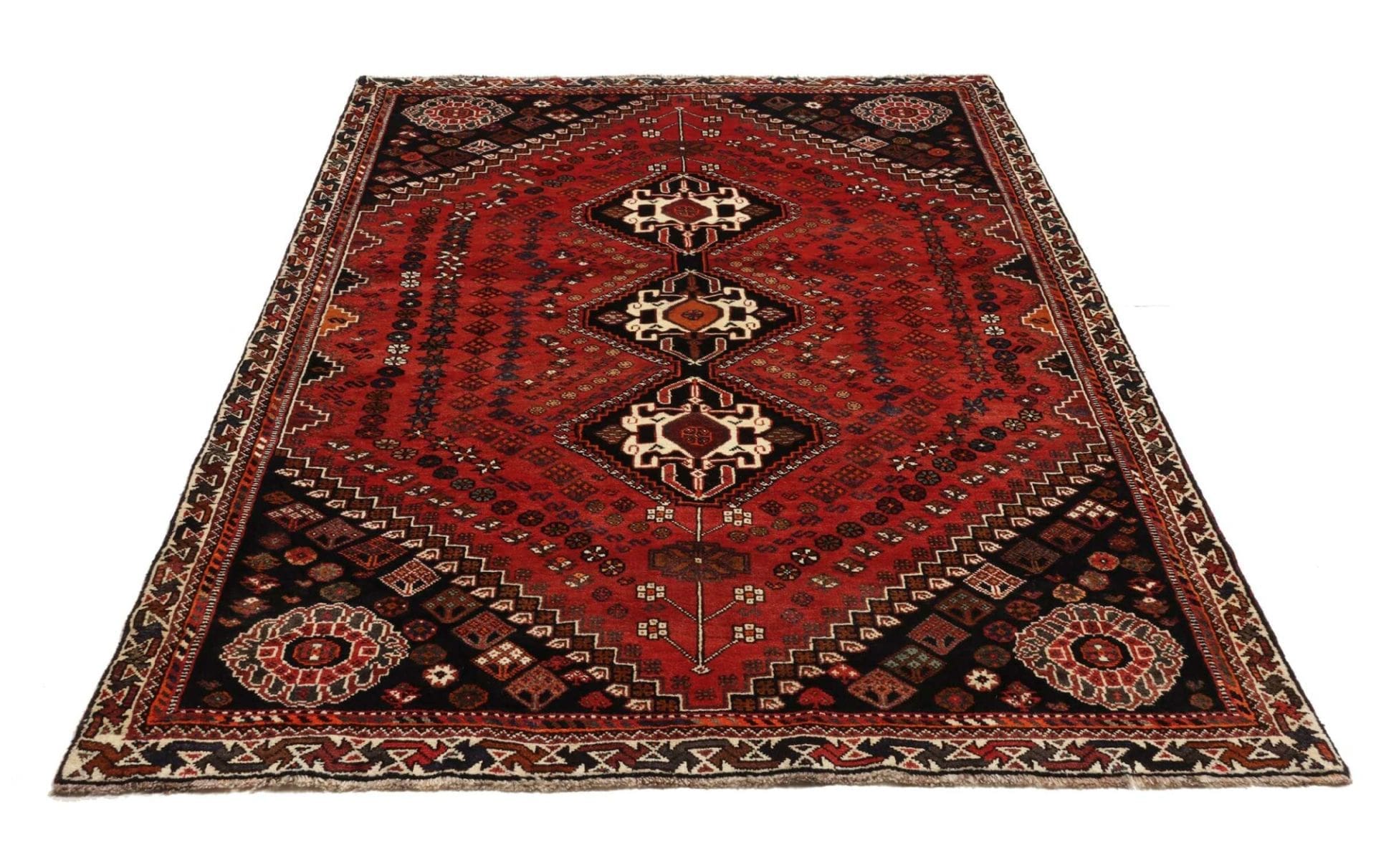 Shiraz Perserteppich 175 × 267 cm aus Wolle, handgeknüpft