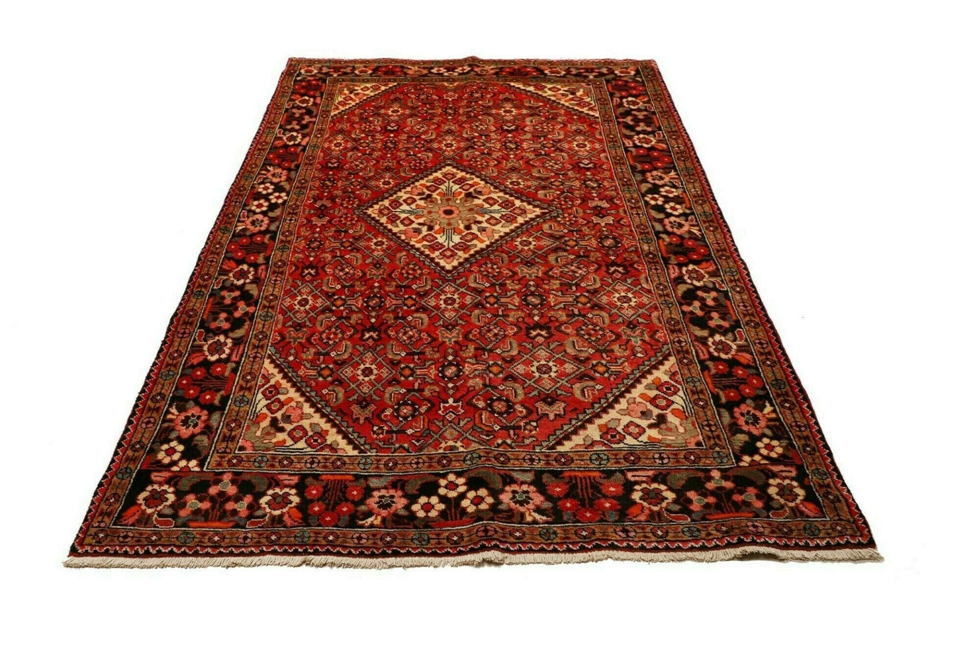 Handgeknüpfter Hamadan Herati Perserteppich, 153 × 228 cm, Wolle