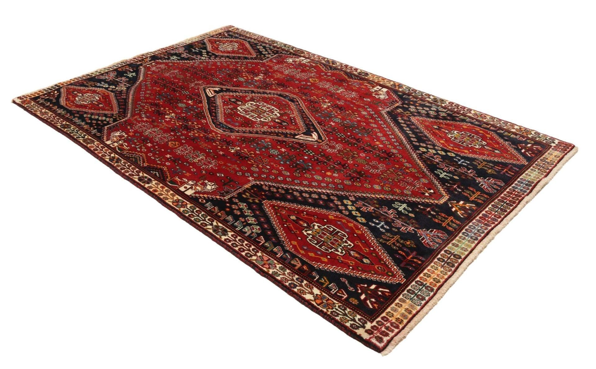 Handgeknüpfter Qashqai Perserteppich, 166 × 260 cm, Wolle