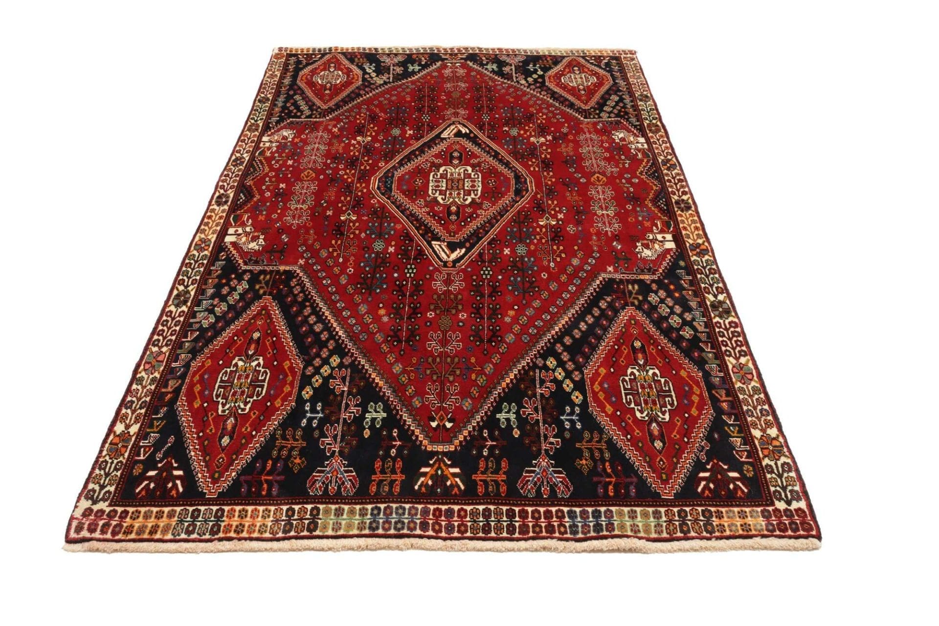 Handgeknüpfter Qashqai Perserteppich, 166 × 260 cm, Wolle