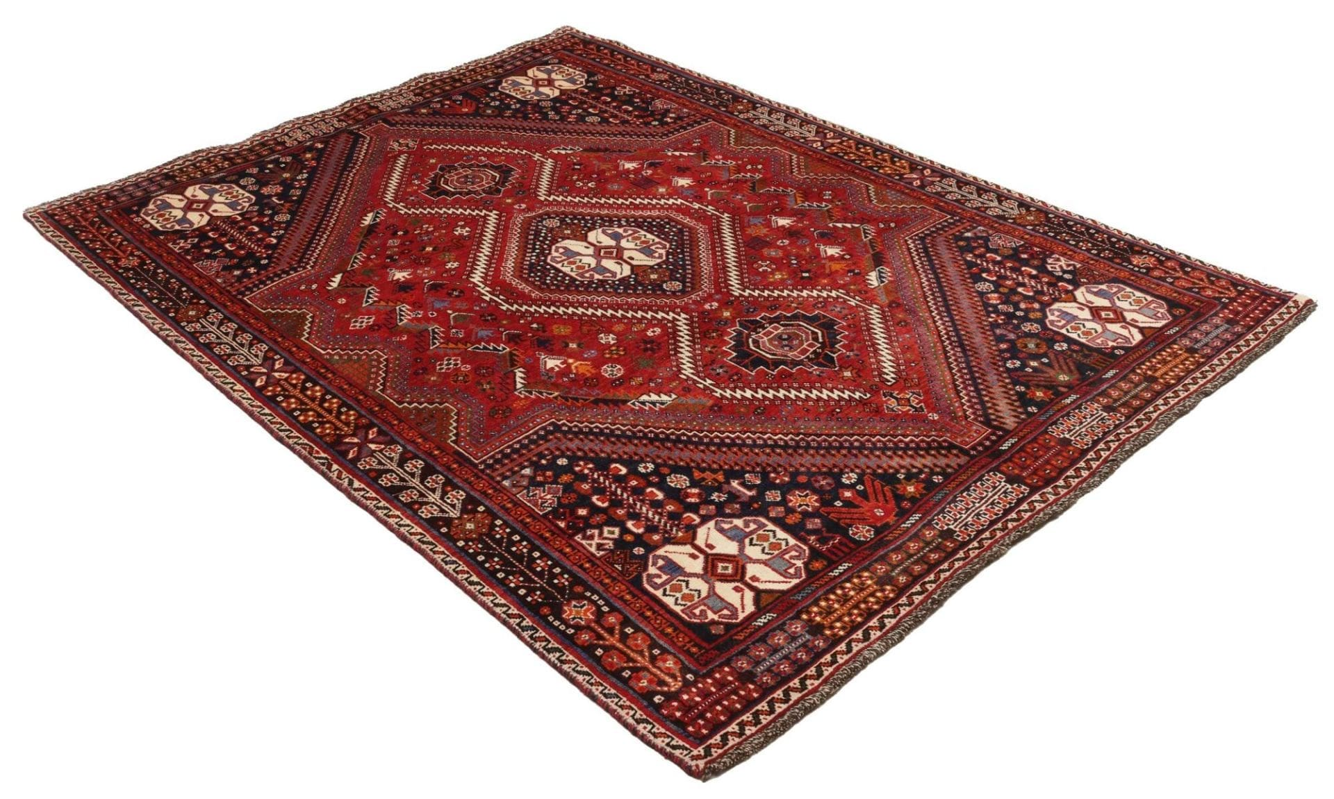 Shiraz Perserteppich 166 × 225 cm aus Wolle, handgeknüpft