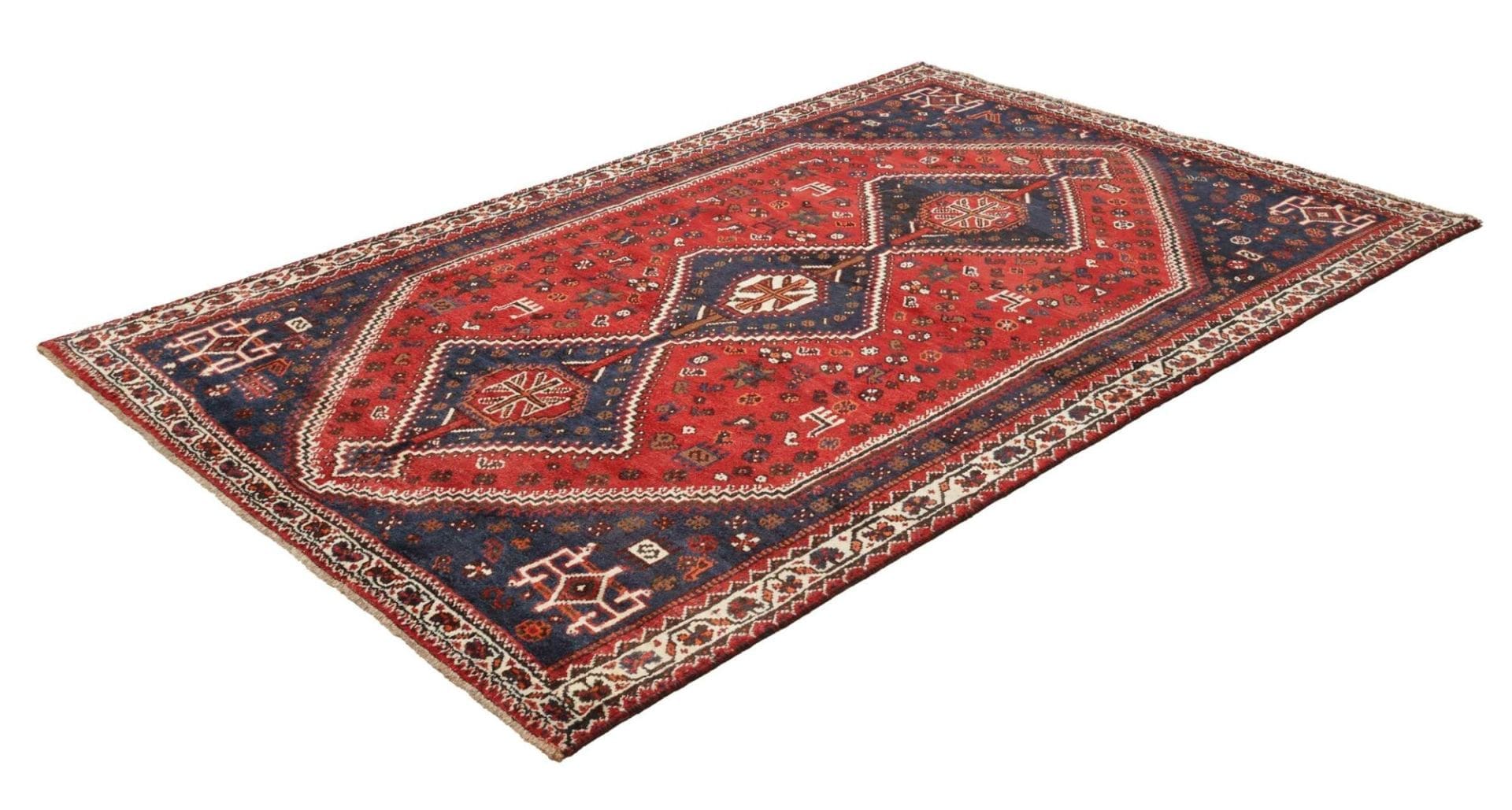 Handgeknüpfter Shiraz Perserteppich, 167 × 252 cm, Wolle