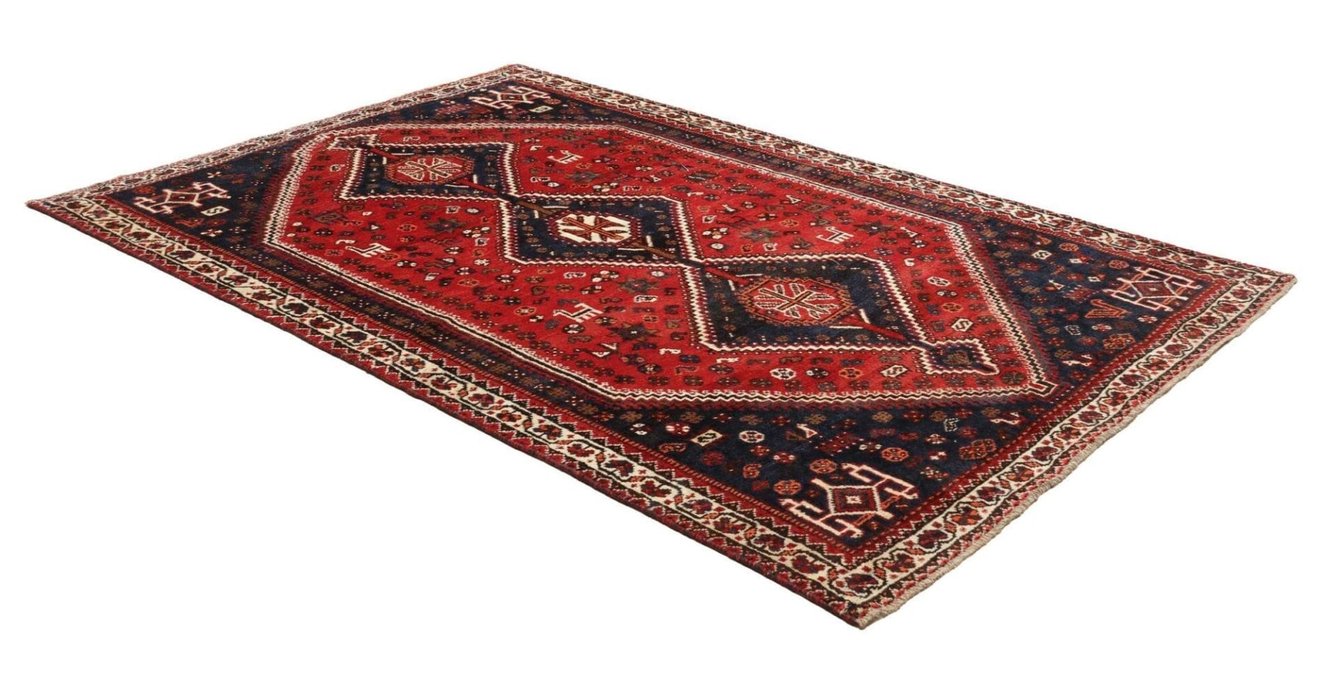 Handgeknüpfter Shiraz Perserteppich, 167 × 252 cm, Wolle