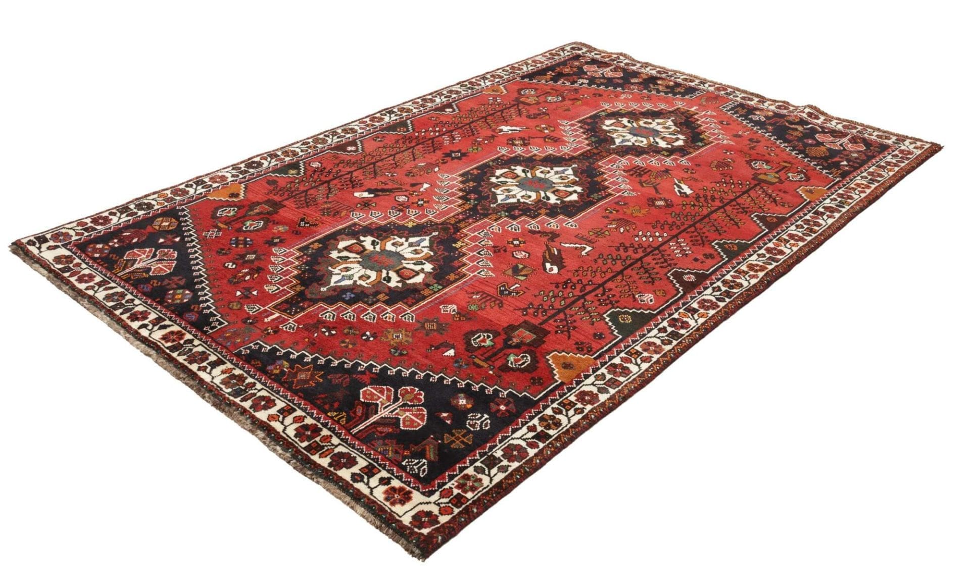 Handgeknüpfter Shiraz Perserteppich, 176 × 259 cm, Wolle