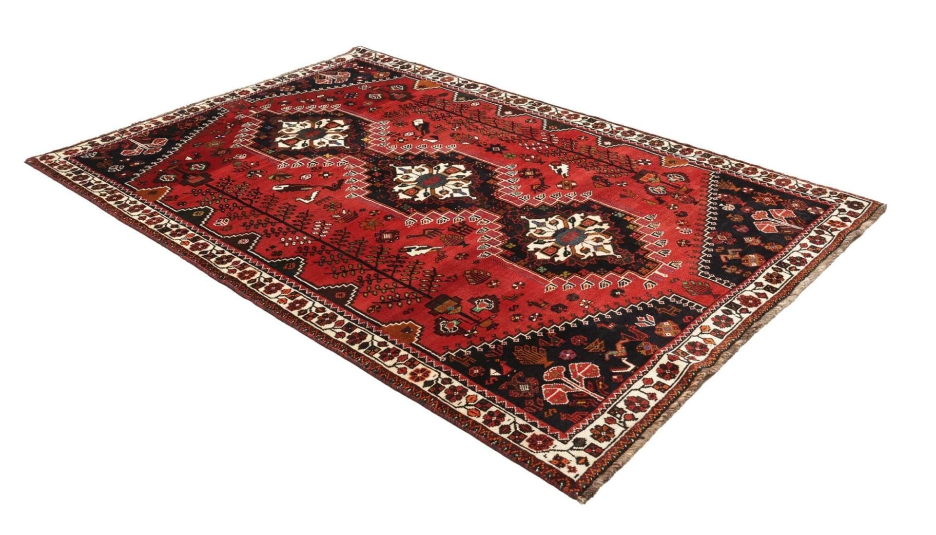 Handgeknüpfter Shiraz Perserteppich, 176 × 259 cm, Wolle