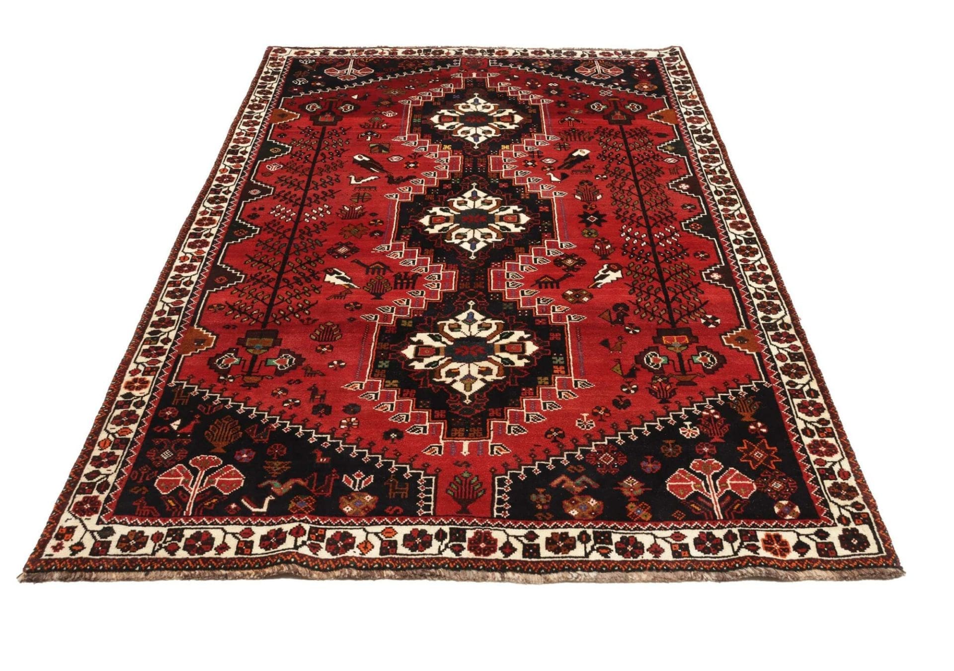 Handgeknüpfter Shiraz Perserteppich, 176 × 259 cm, Wolle