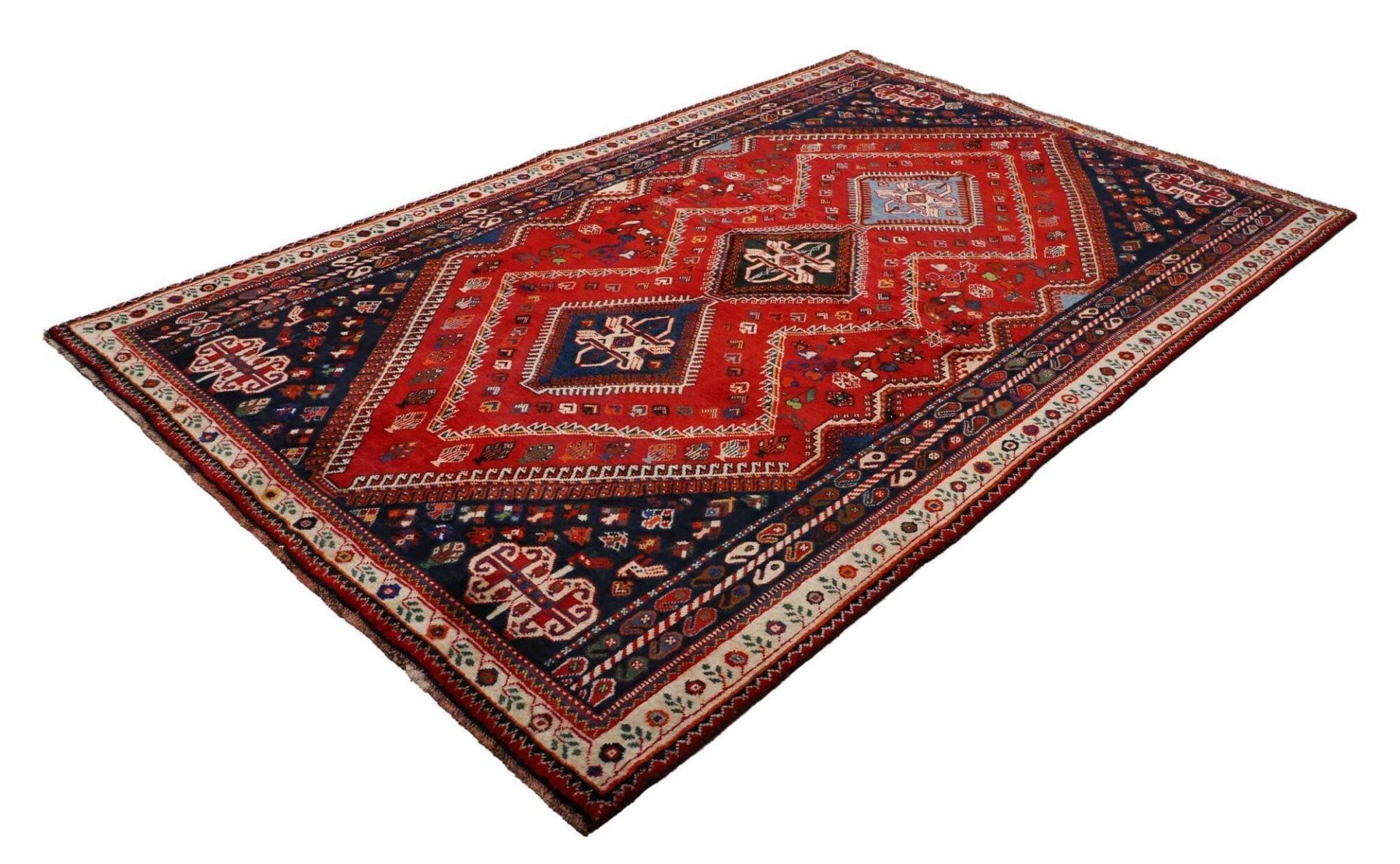 Handgeknüpfter Shiraz Perserteppich, 173 × 262 cm, Wolle