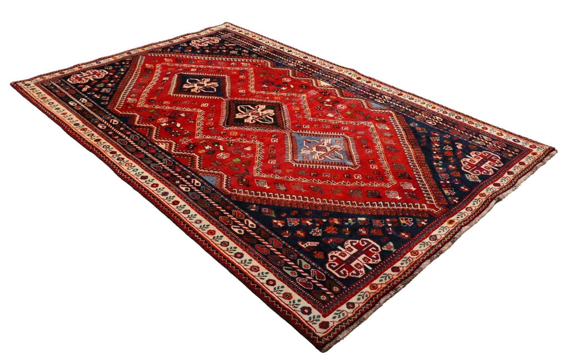 Handgeknüpfter Shiraz Perserteppich, 173 × 262 cm, Wolle
