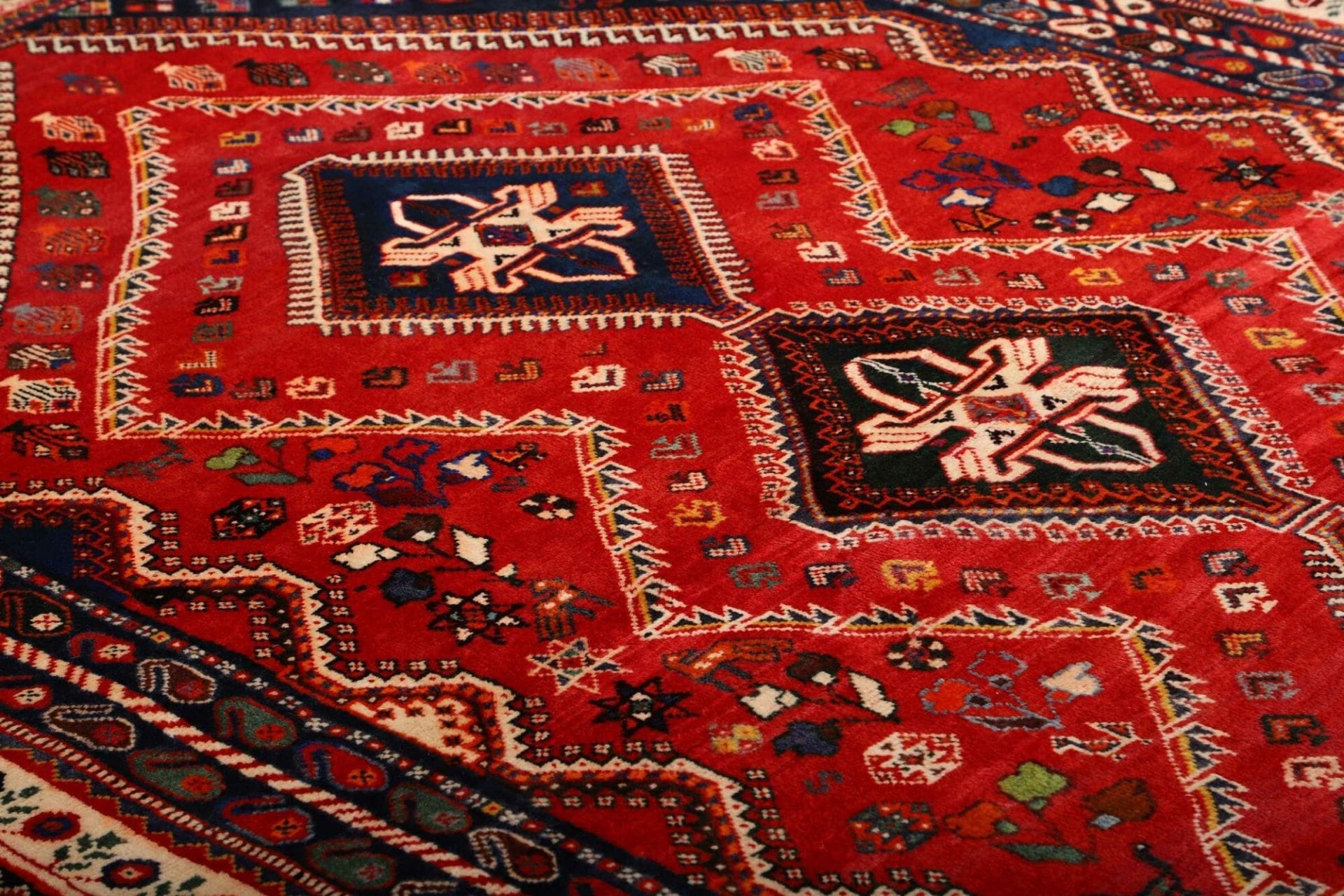 Handgeknüpfter Shiraz Perserteppich, 173 × 262 cm, Wolle
