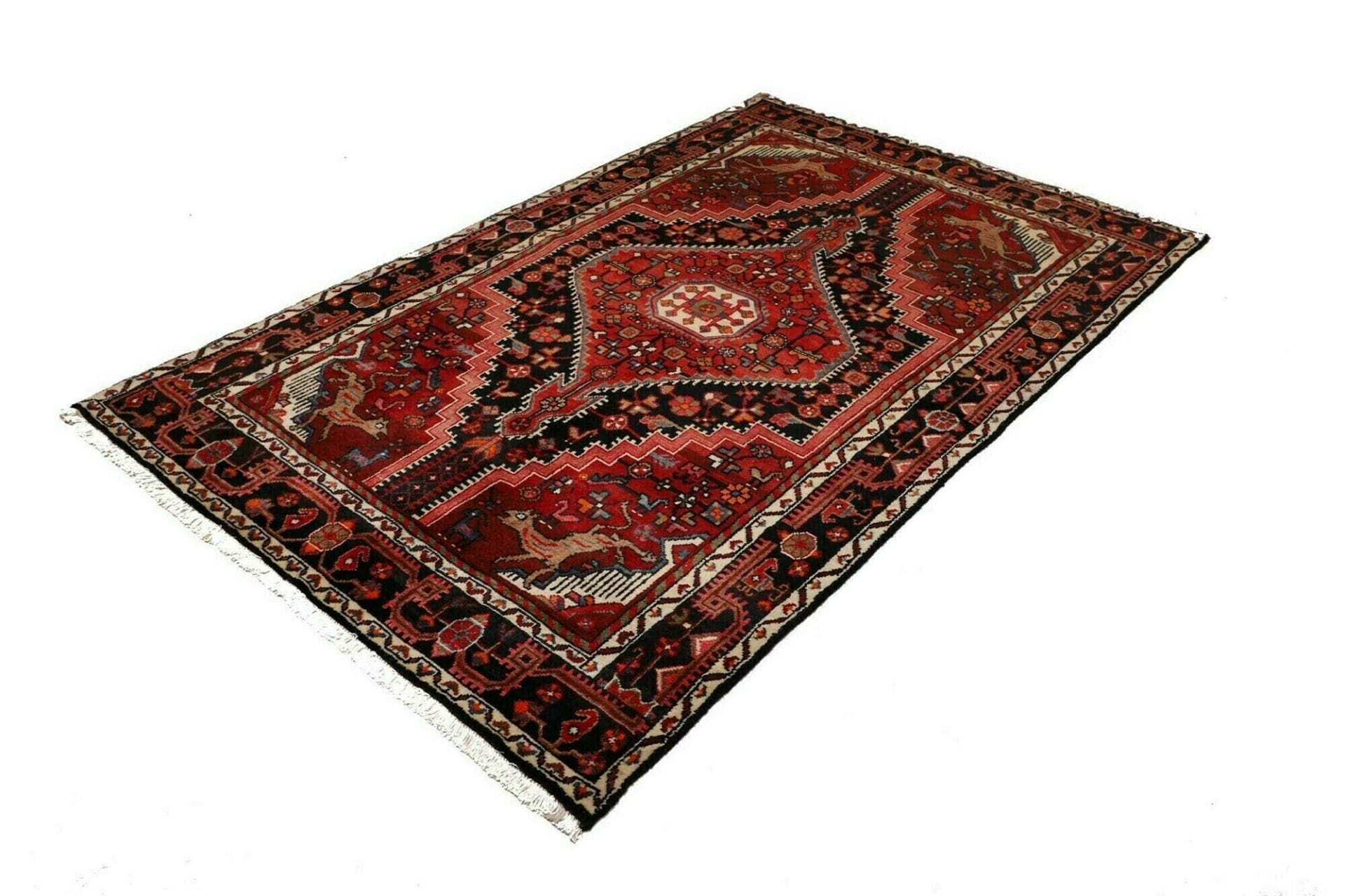 Handgeknüpfter Hamadan Perserteppich, 143 × 220 cm, Wolle