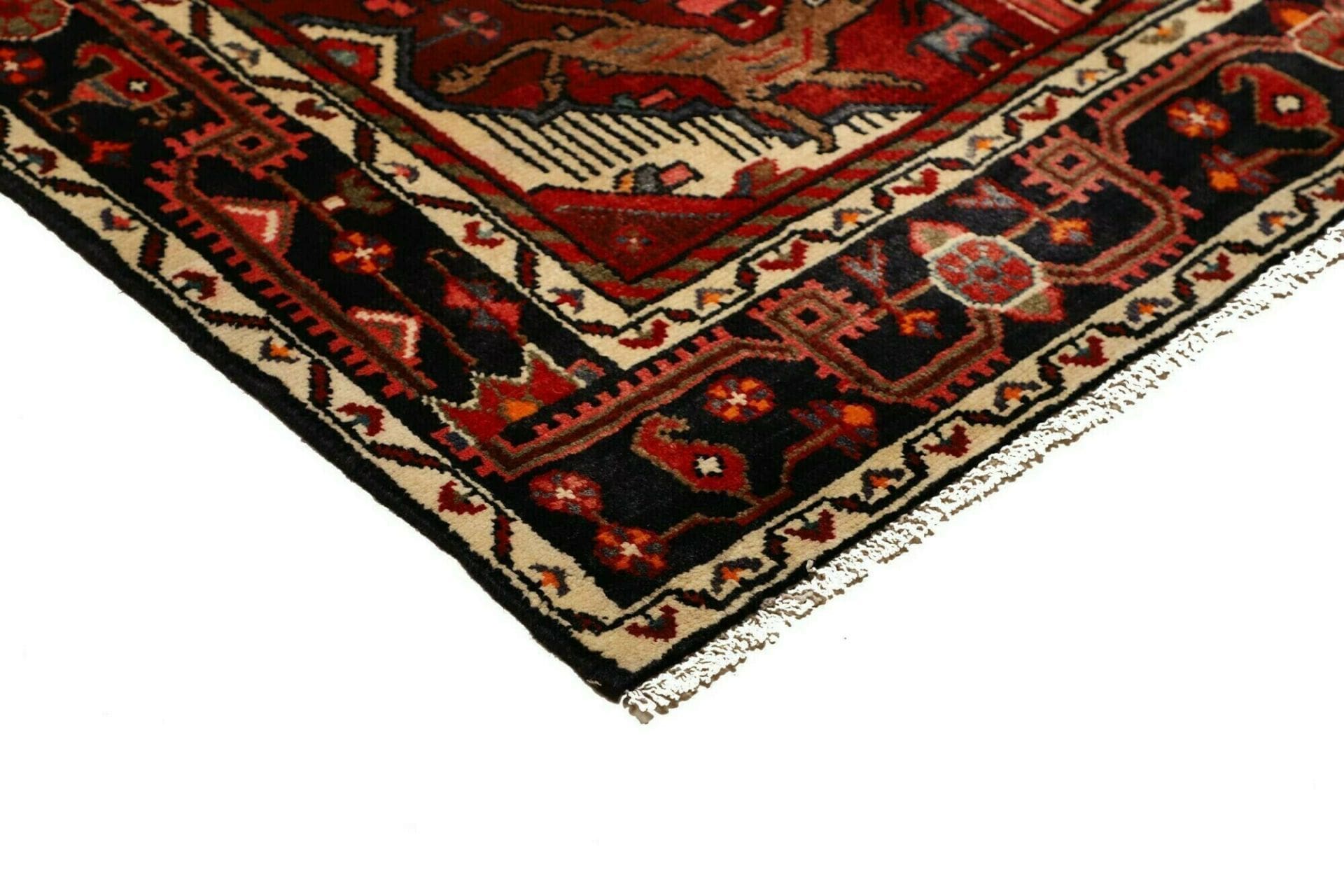Handgeknüpfter Hamadan Perserteppich, 143 × 220 cm, Wolle