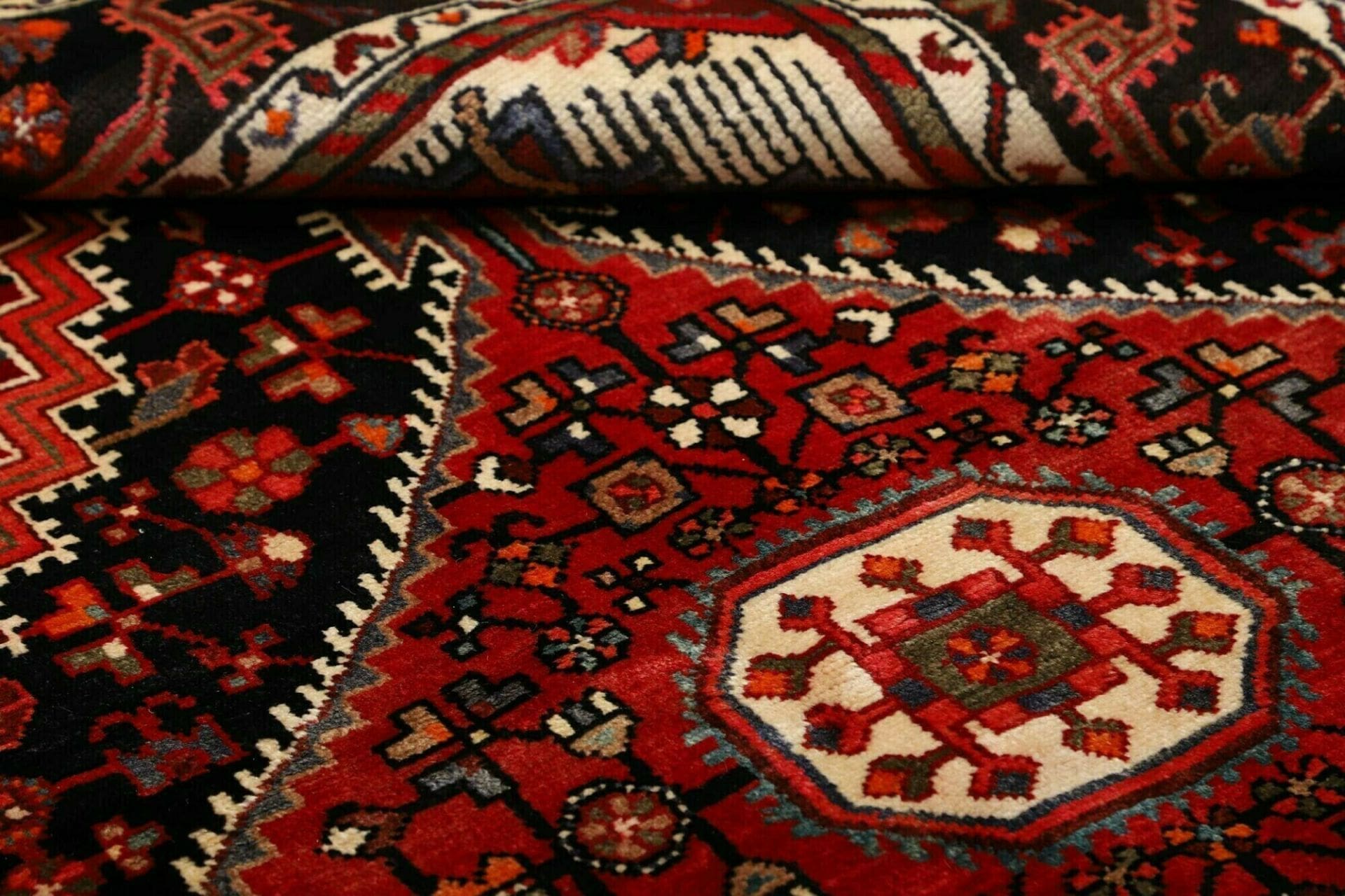 Handgeknüpfter Hamadan Perserteppich, 143 × 220 cm, Wolle
