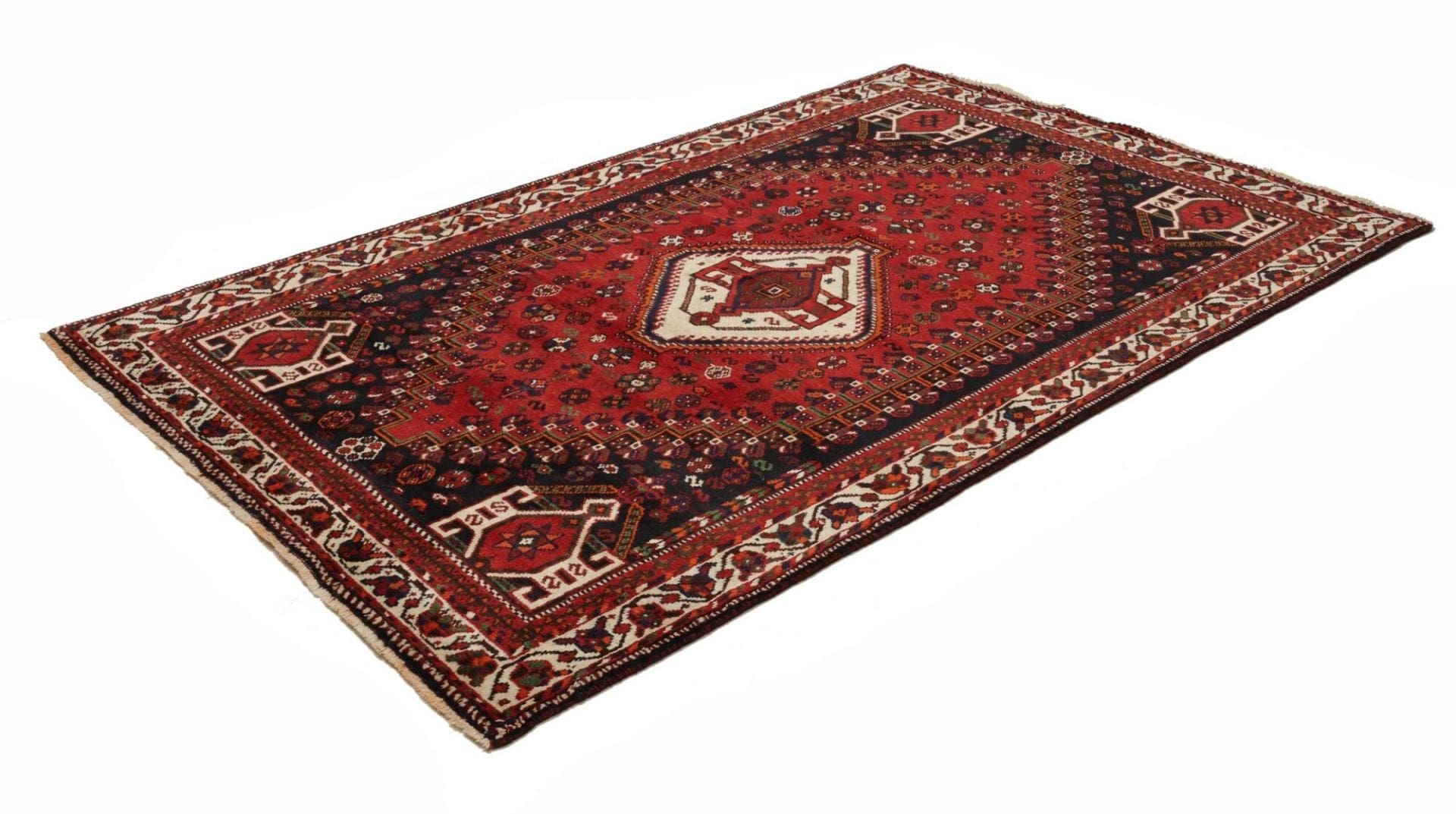 Handgeknüpfter Shiraz Perserteppich, 163 × 250 cm, Wolle