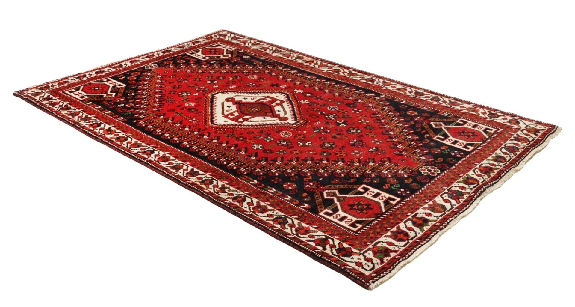 Handgeknüpfter Shiraz Perserteppich, 163 × 250 cm, Wolle