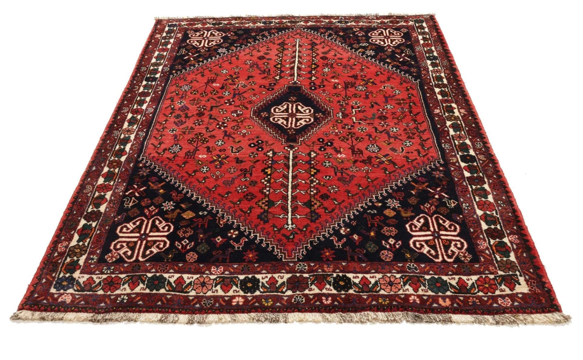 Handgeknüpfter Qashqai Perserteppich 165 × 218 cm