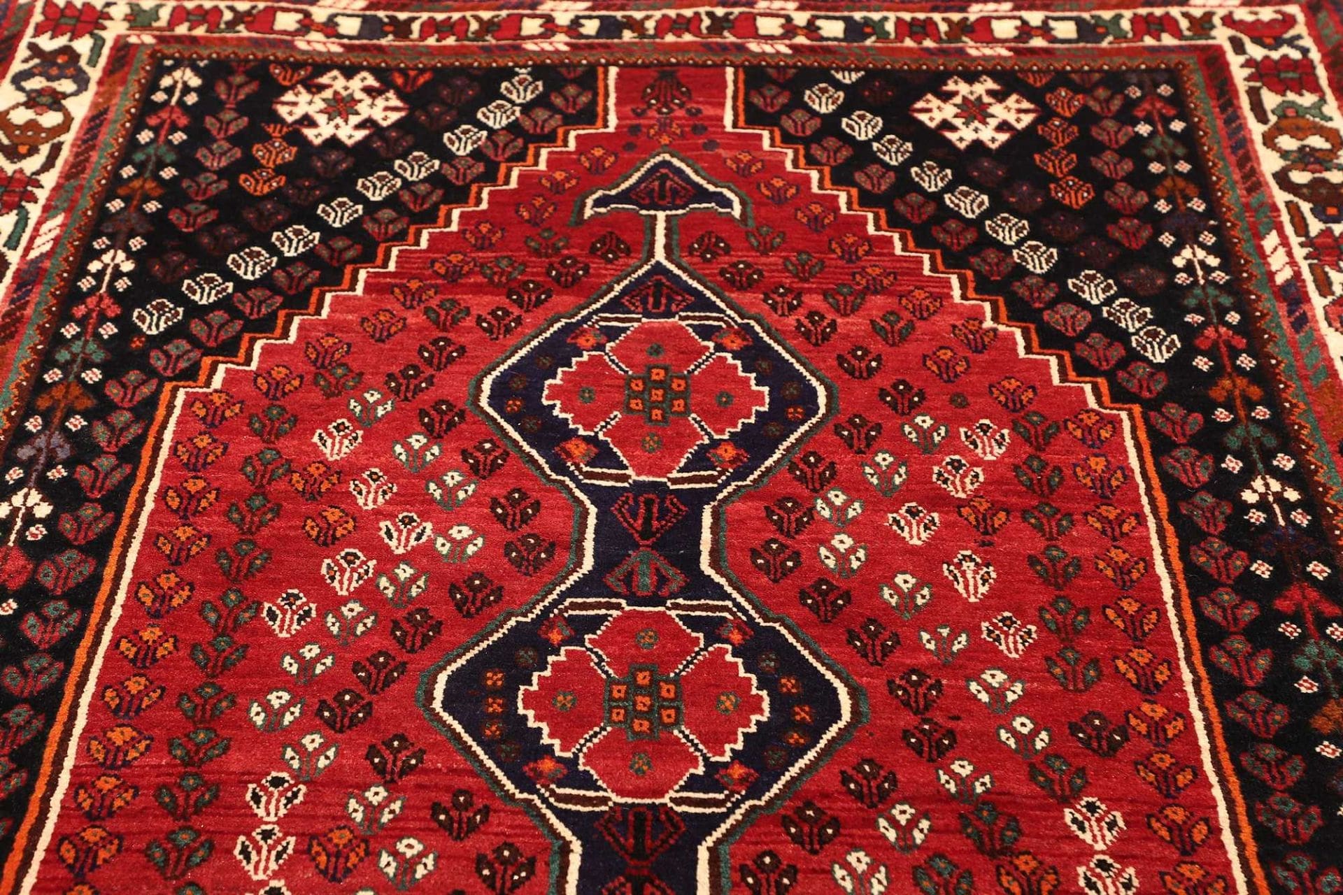Handgeknüpfter Shiraz Perserteppich, 163 × 248 cm, Wolle
