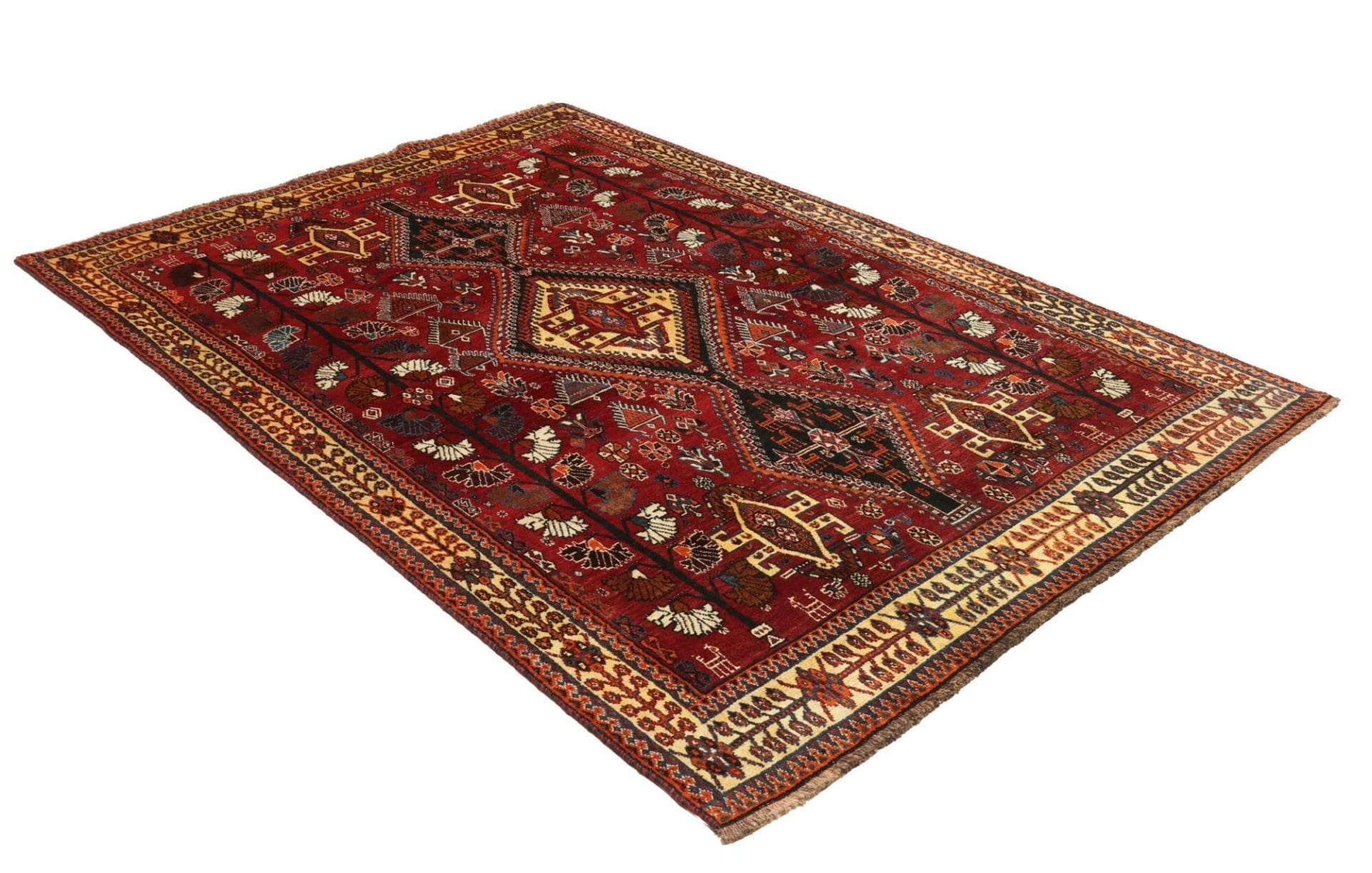 Qashqai Perserteppich 163 × 240 cm aus Wolle, handgeknüpft