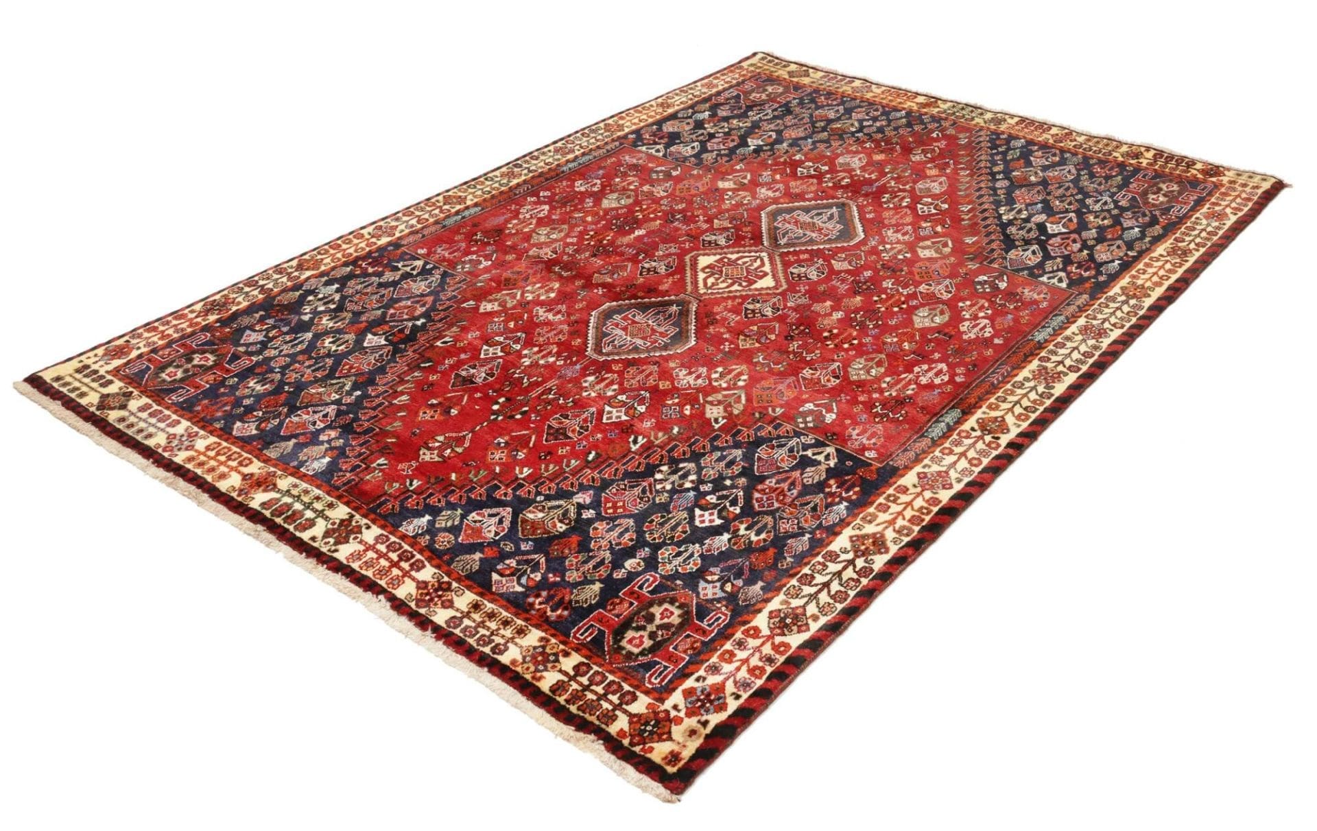 Handgeknüpfter Qashqai Perserteppich, 165 × 238 cm, Wolle