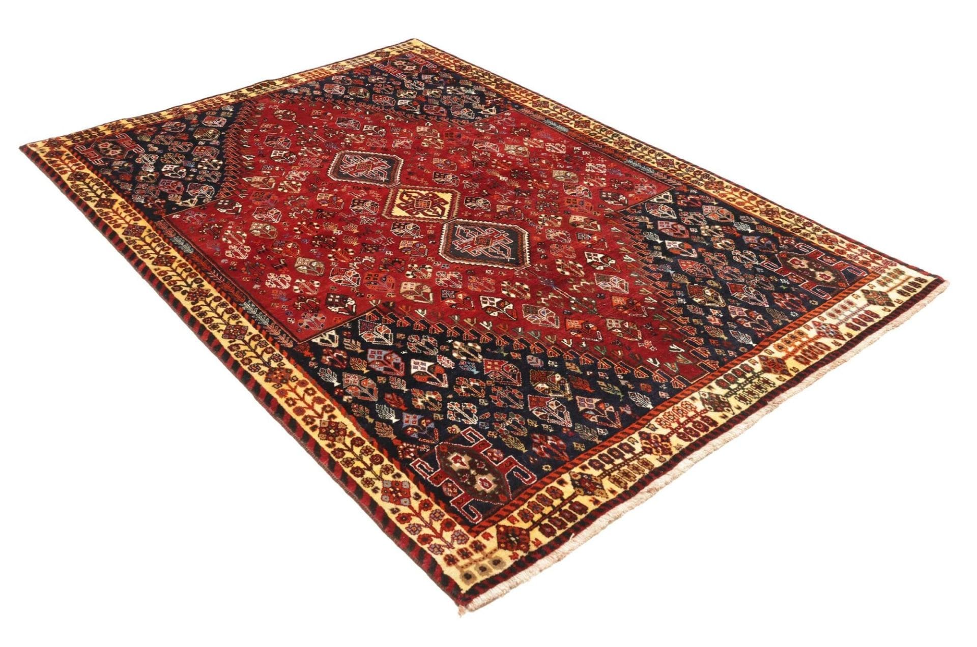 Handgeknüpfter Qashqai Perserteppich, 165 × 238 cm, Wolle