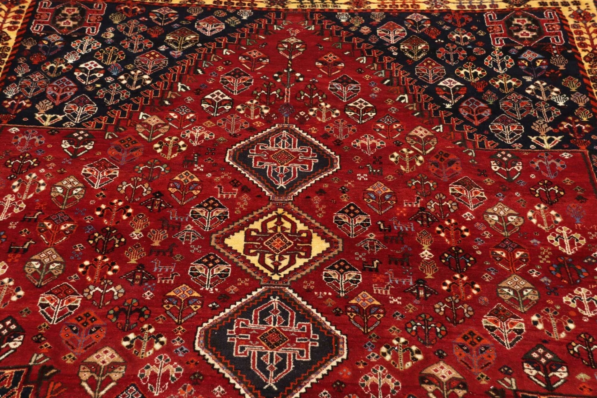 Handgeknüpfter Qashqai Perserteppich, 165 × 238 cm, Wolle