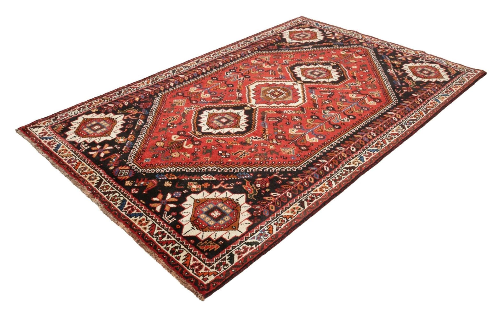 Handgeknüpfter Shiraz Perserteppich, 171 × 260 cm, Wolle