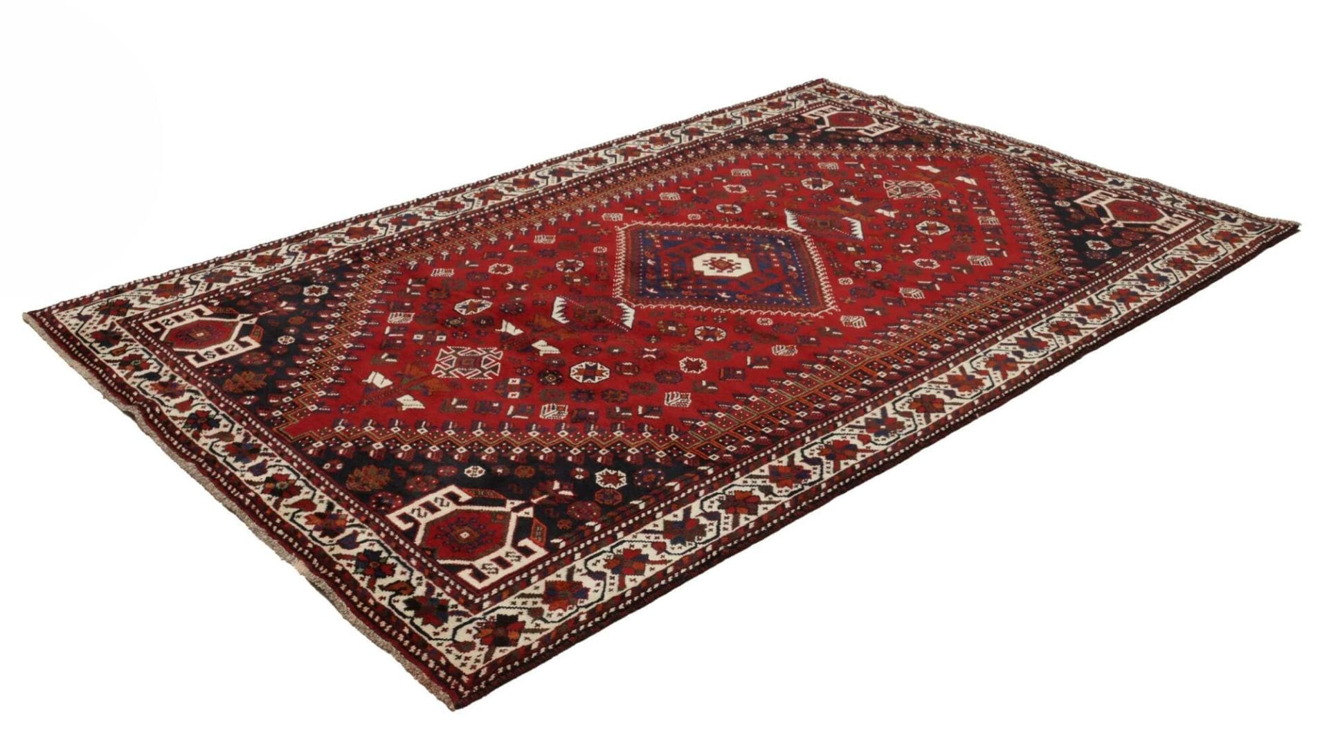 Handgeknüpfter Shiraz Perserteppich, 165 × 252 cm, Wolle