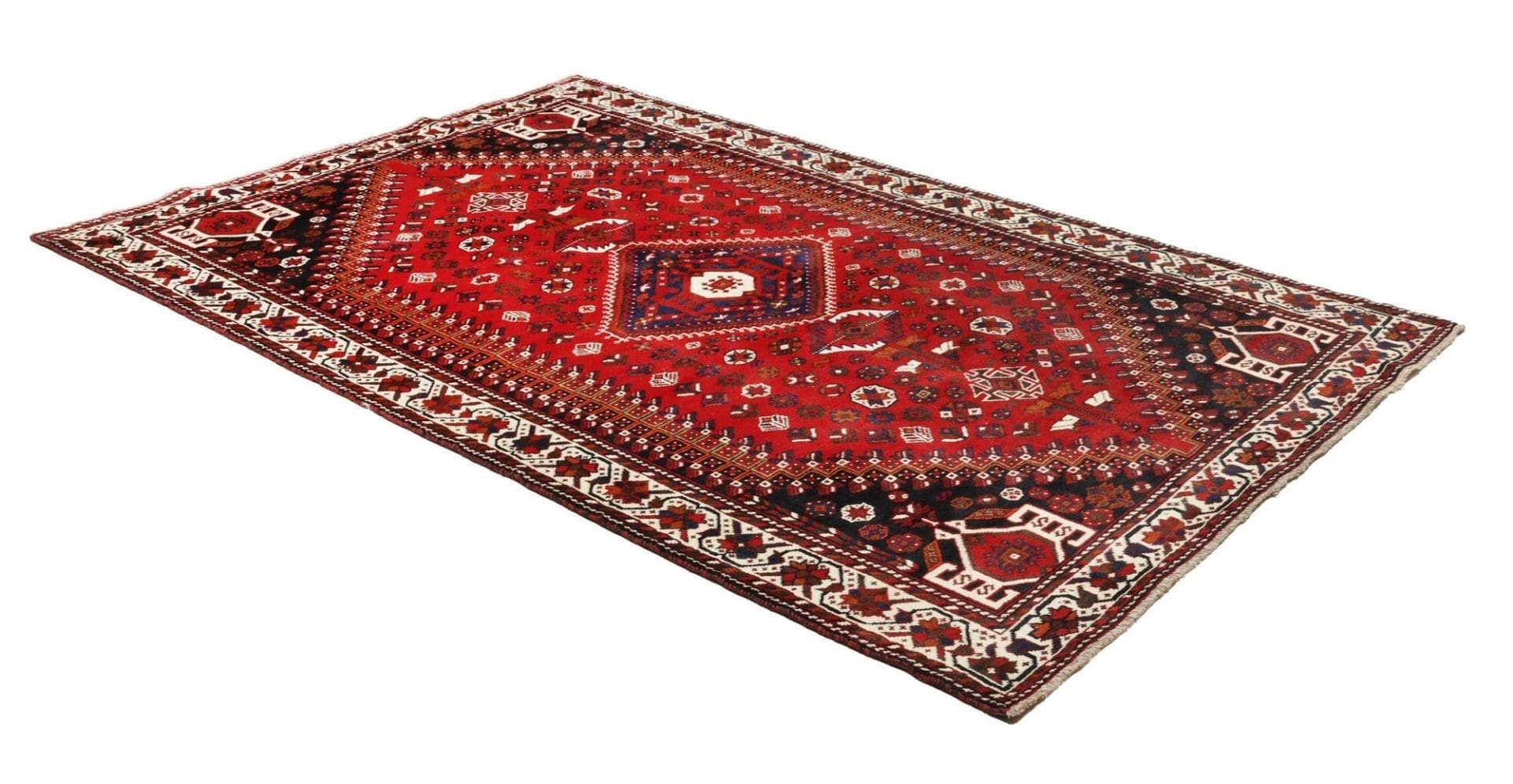 Handgeknüpfter Shiraz Perserteppich, 165 × 252 cm, Wolle