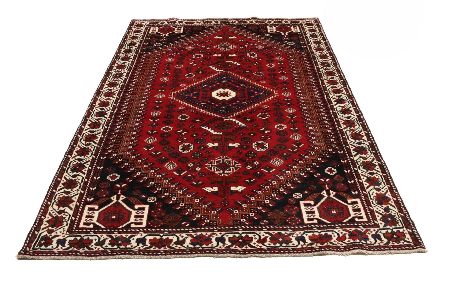 Handgeknüpfter Shiraz Perserteppich, 165 × 252 cm, Wolle