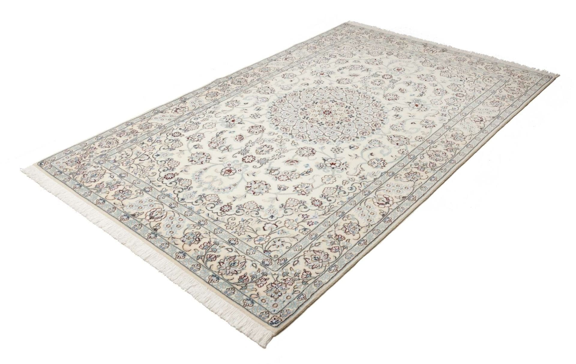 nain-teppich-157-x-242-cm-florale-muster-handgeknupft-perserteppich-1 Handgeknüpfter Nain Perserteppich, 157 × 242 cm, Wolle